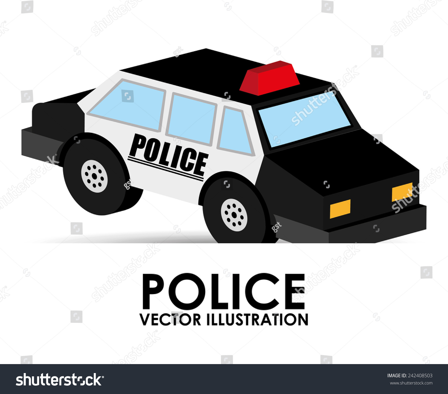 Police Car Design Stock Vector 242408503 - Shutterstock