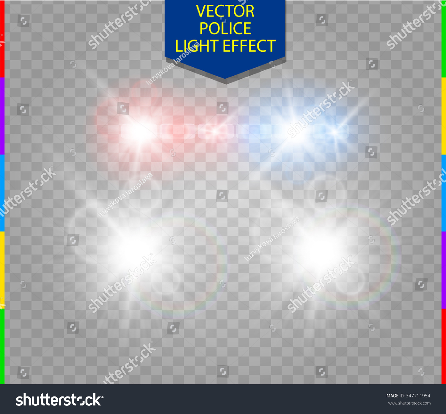 SVG of police car glow special light effect with headlights on transparent background svg