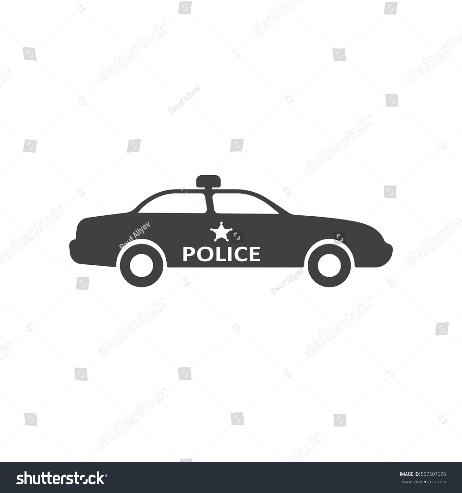 Police Car Icon On White Background Stock Vector (Royalty Free