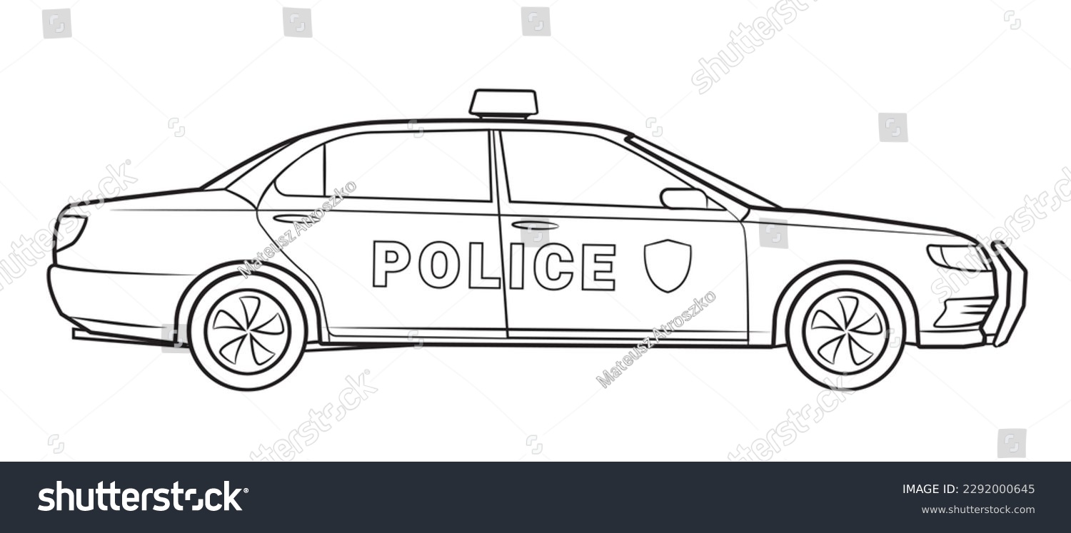 SVG of Police car sketch - vector stock illustration. svg