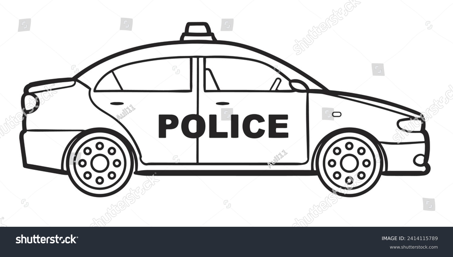 SVG of police car vector illustrations. Simple Design Outline Style. You can give color you like. svg