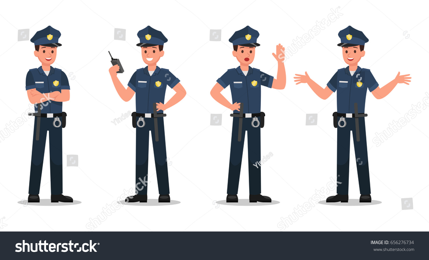 Police Character Vector Design Stock Vector 656276734 - Shutterstock