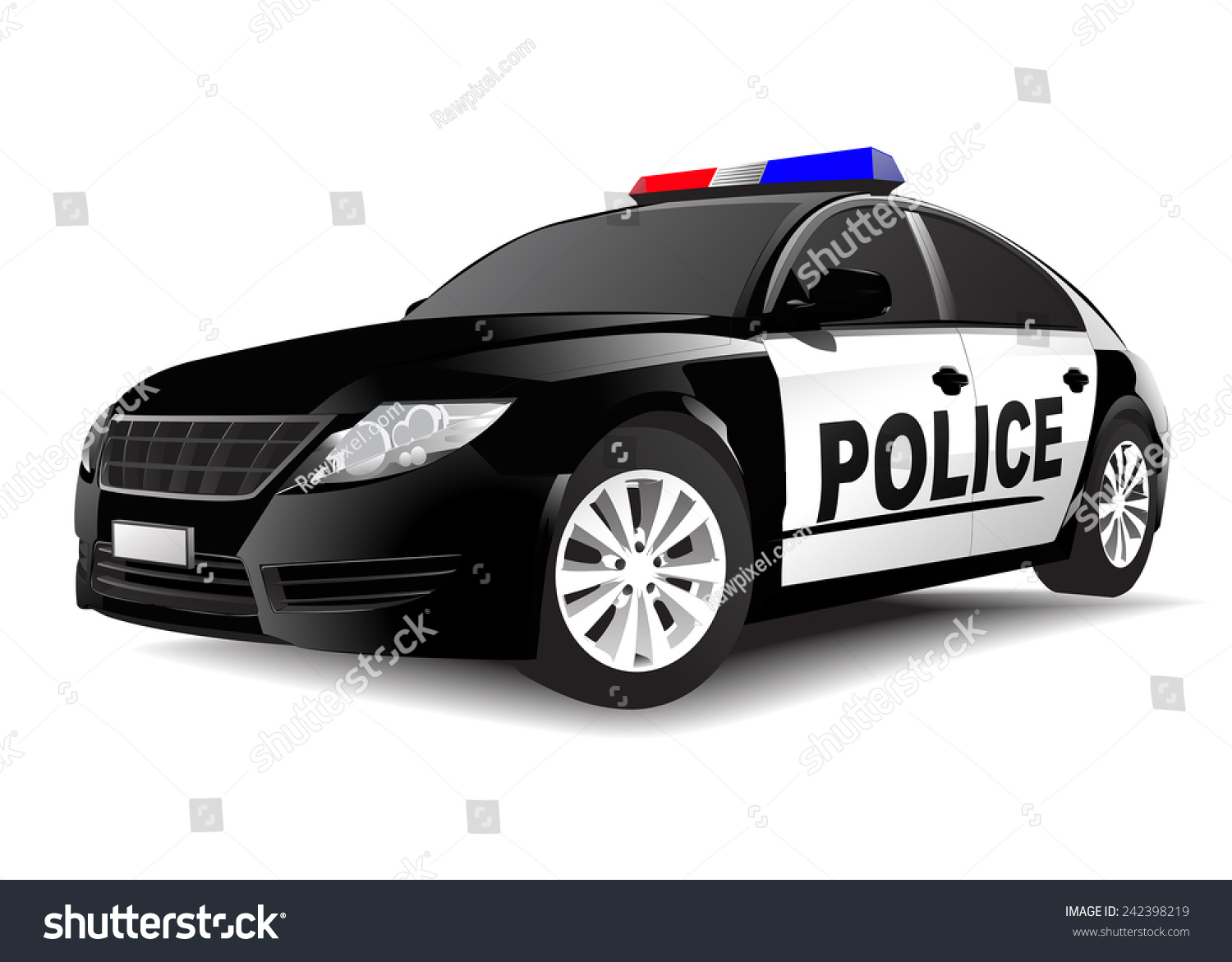 SVG of Police 3D car on White Vector svg