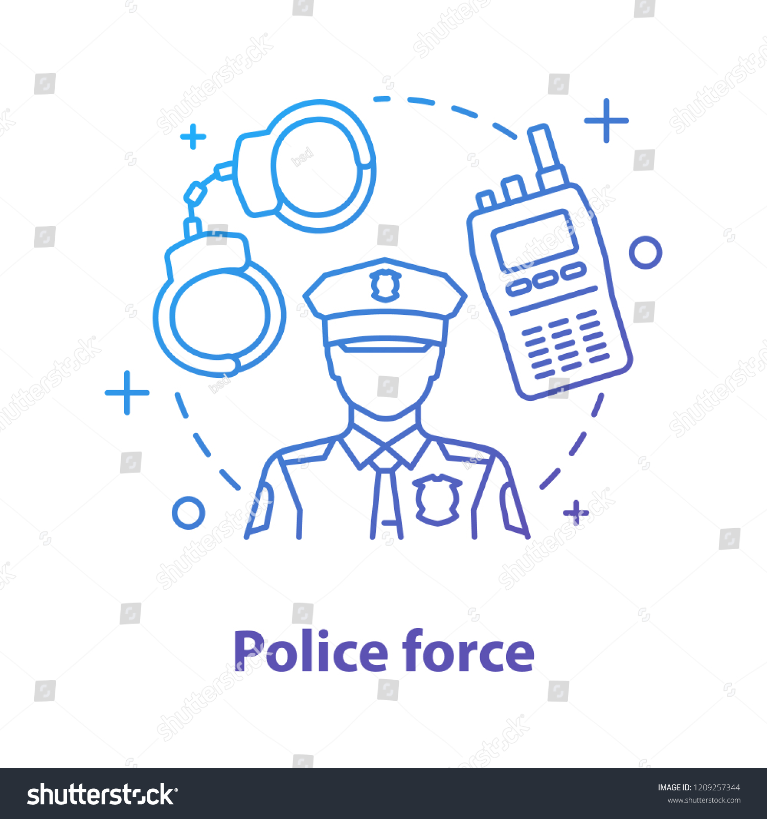 Police Force Concept Icon Law Enforcement Stock Vector (Royalty Free ...