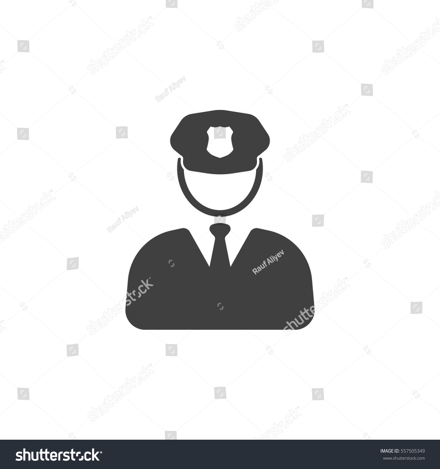 Police Icon Vector On White Background Stock Vector 557505349 ...