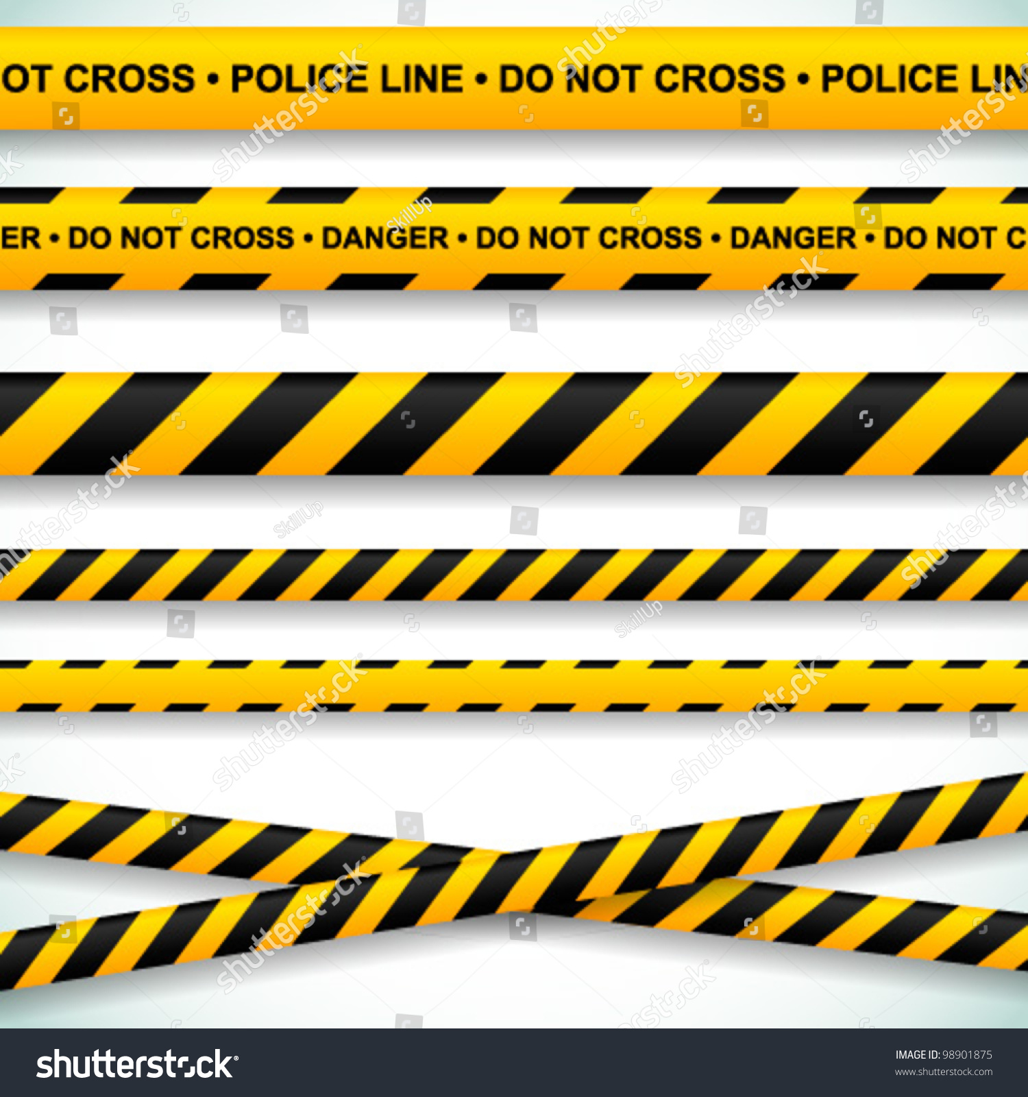 SVG of Police line and danger tapes. Vector illustration. svg