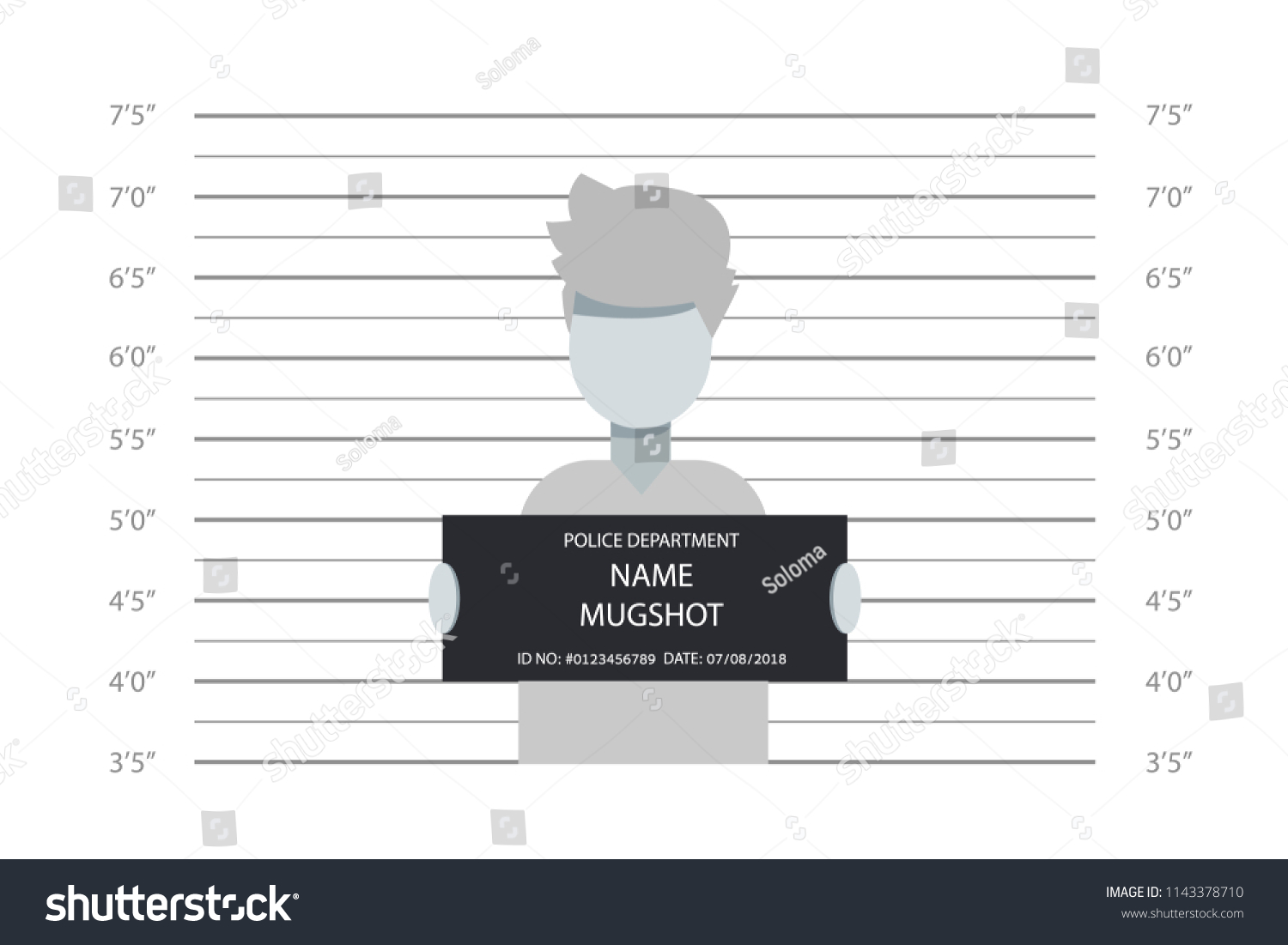 Police Lineup Mugshot Template Table Design Stock Vector (Royalty Free ...