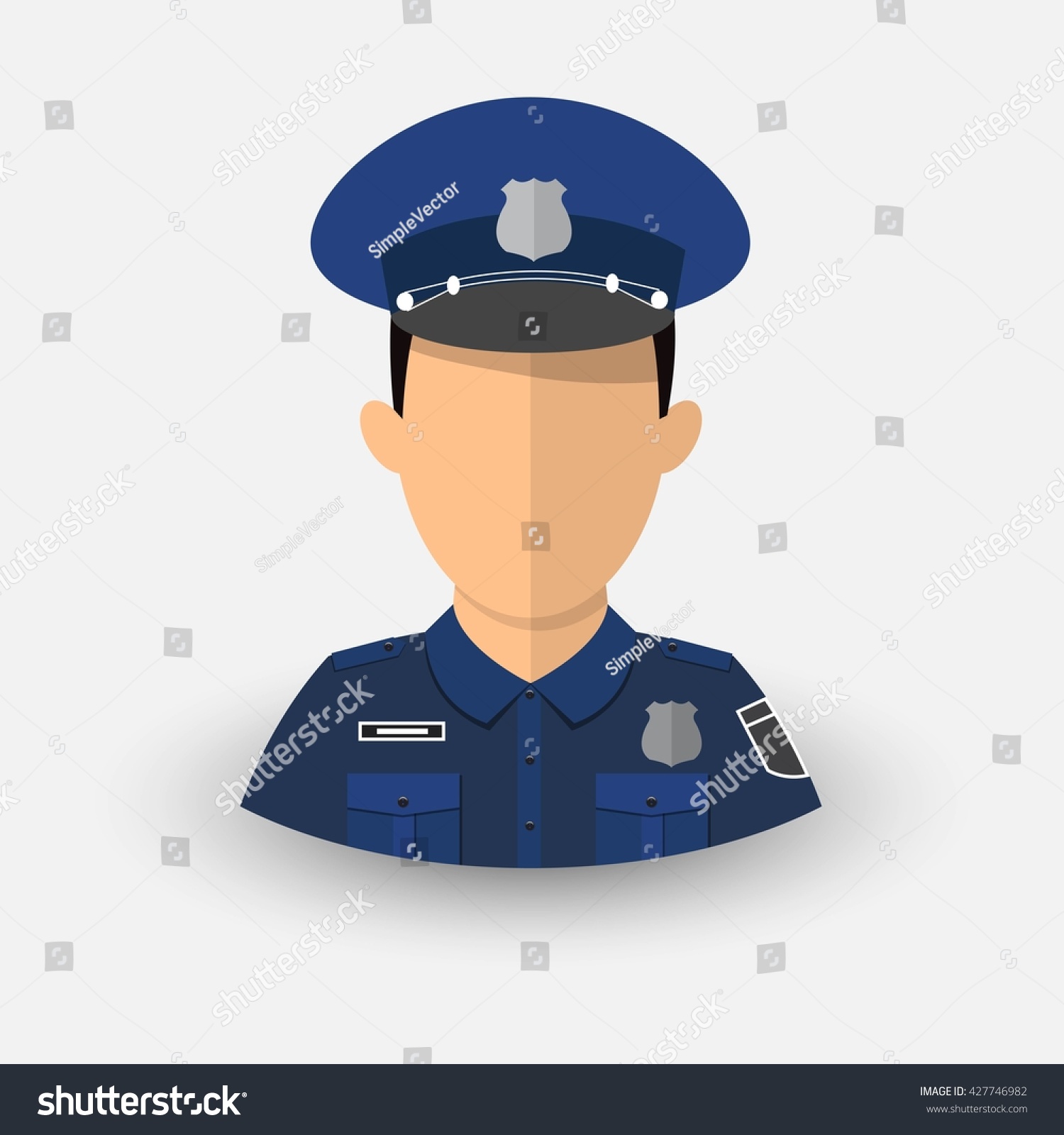 Police Officer. Avatar Profession Cop. Military Service. Illustration ...