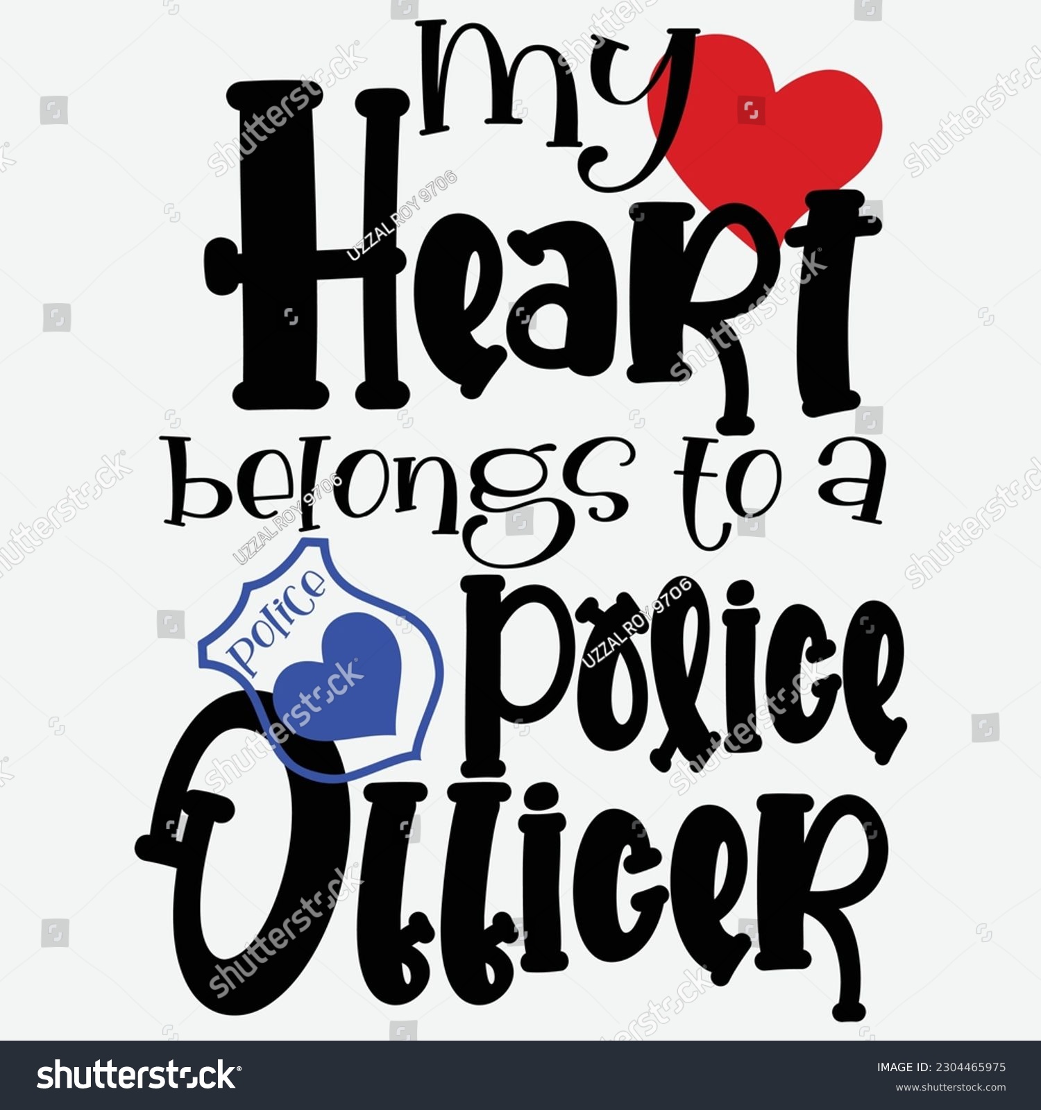 SVG of Police Officer SVG  My Heart Belongs To A Police Officer Cut File svg