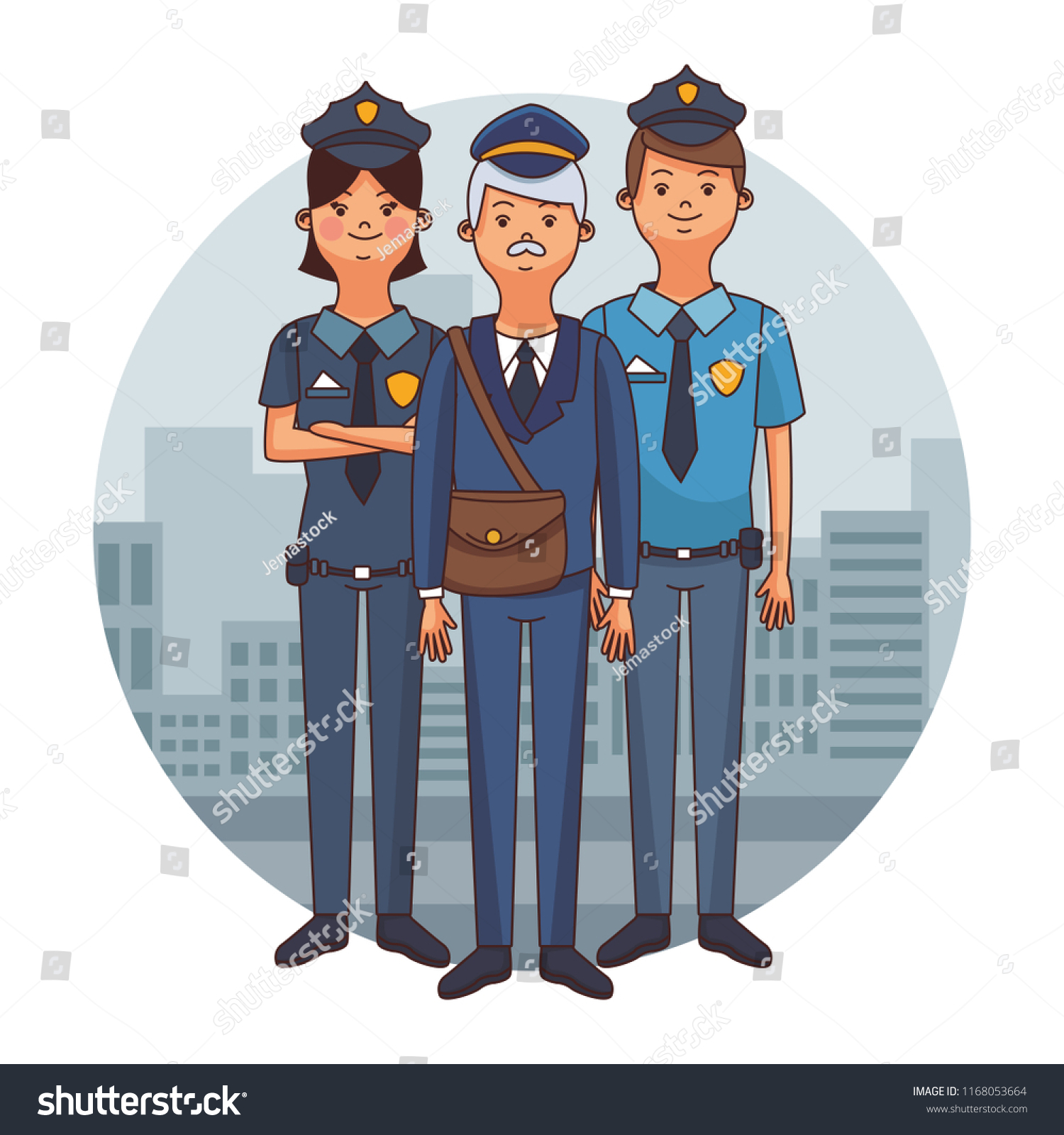 Police Officers Cartoons Stock Vector Royalty Free 1168053664 