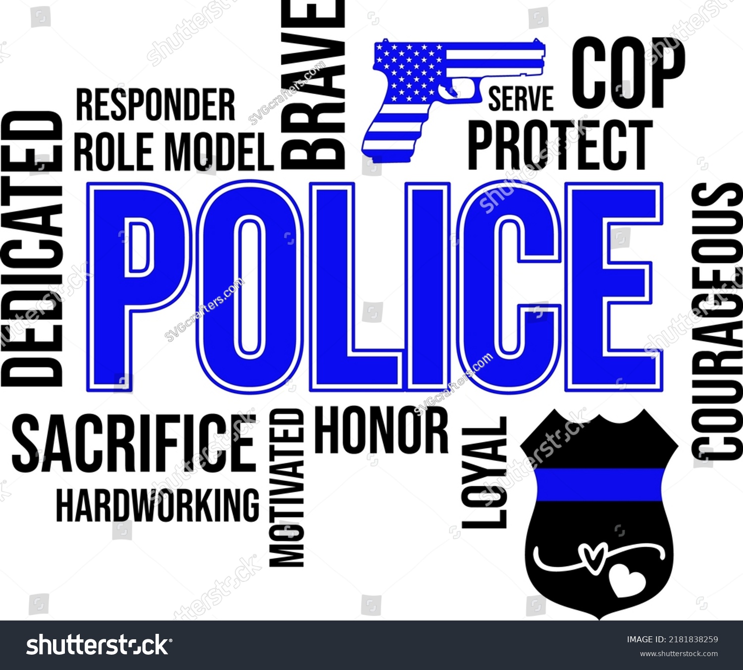 SVG of Police Quote vector, Police Thin Blue Line Vector Illustration, Police Matter, COP vector svg