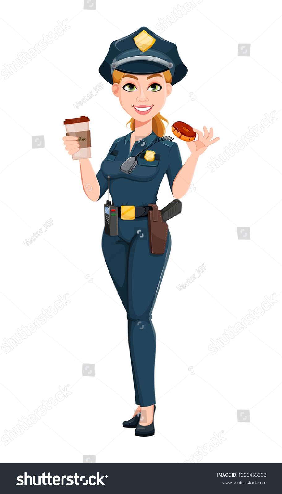 Police Woman Uniform Female Police Officer Stock Vector (Royalty Free ...