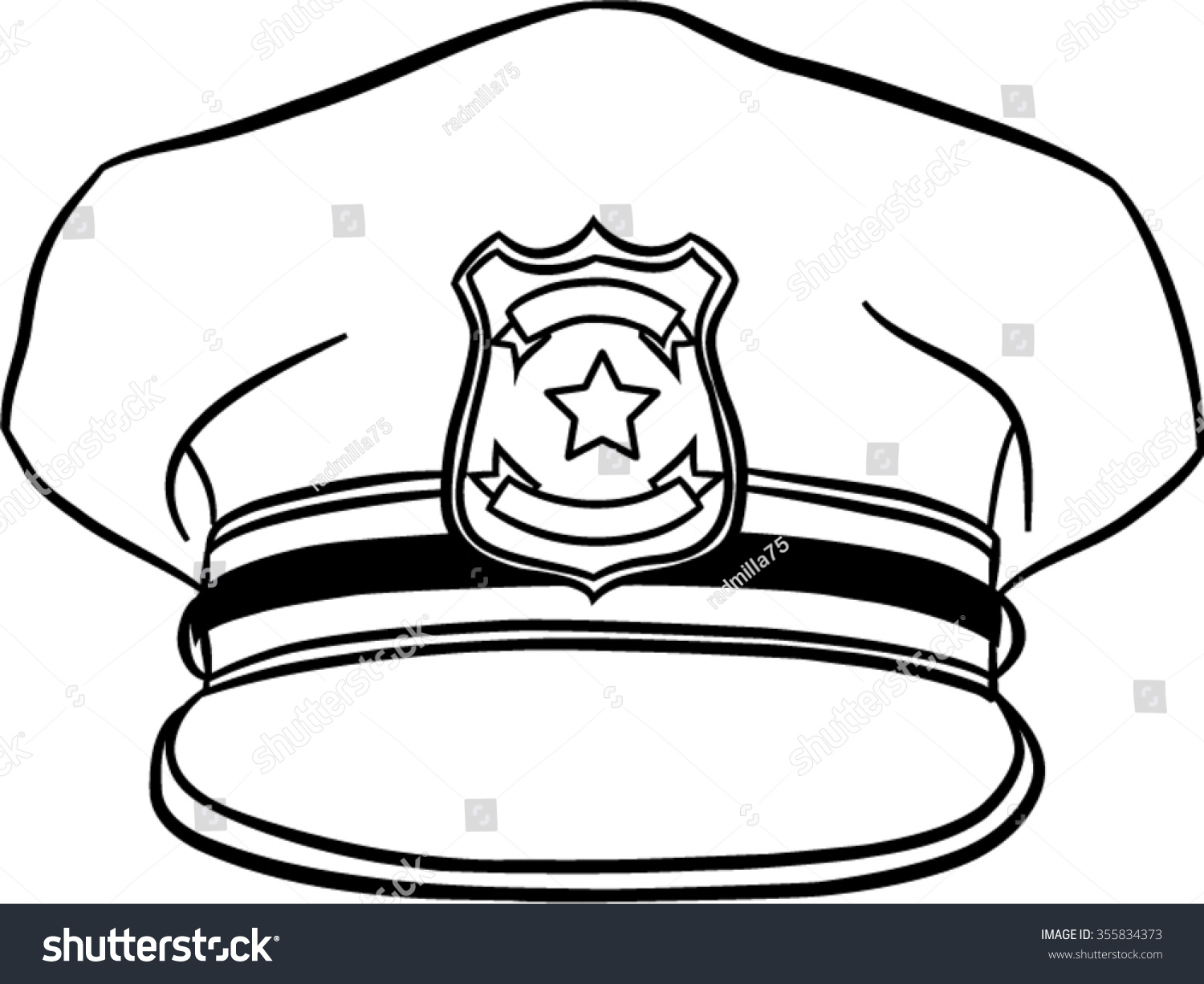 Policeman Hat Isolated Illustration Stock Vector 355834373 - Shutterstock