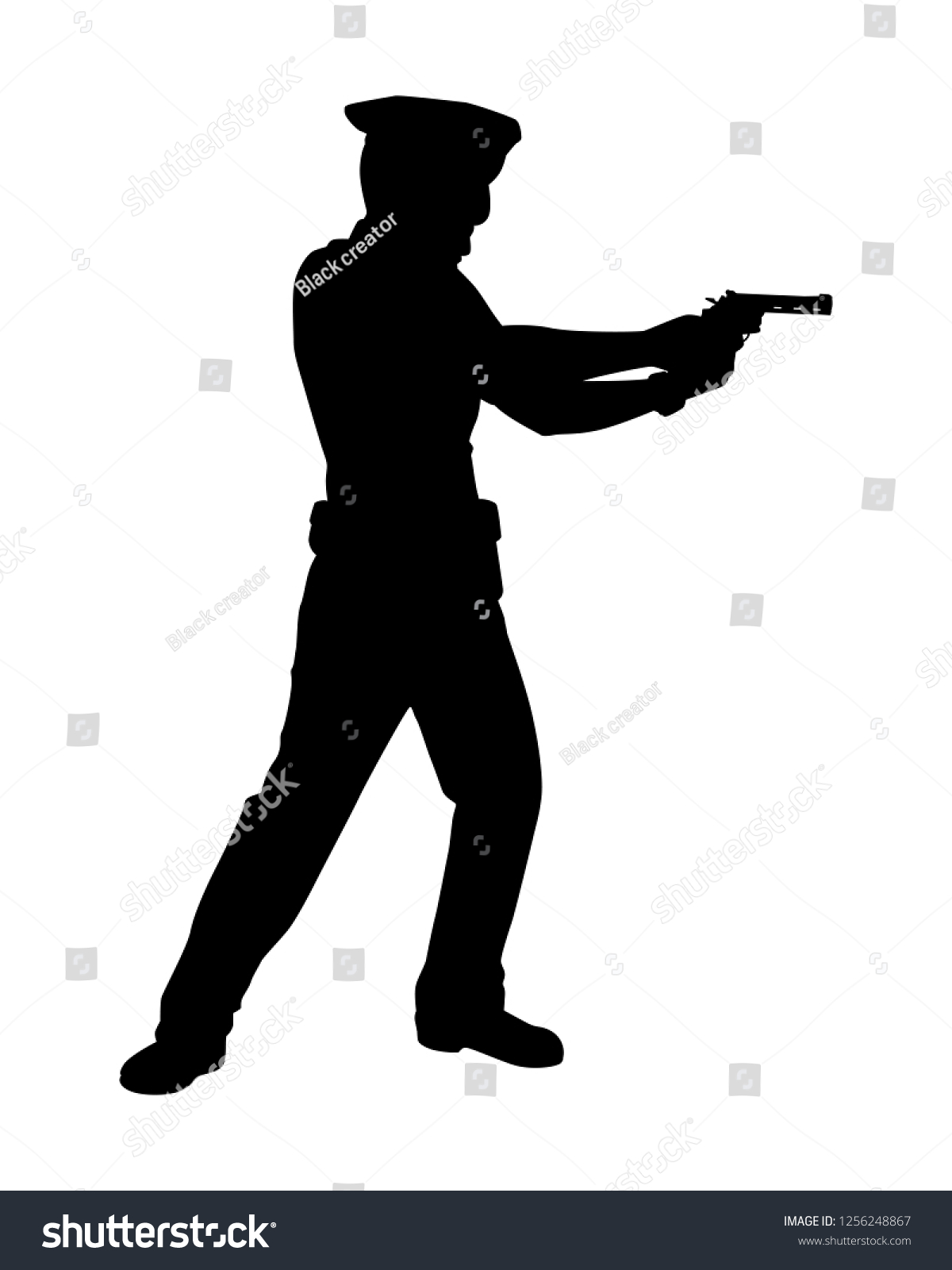 Policeman Silhouette Vector стоковая векторная графика без