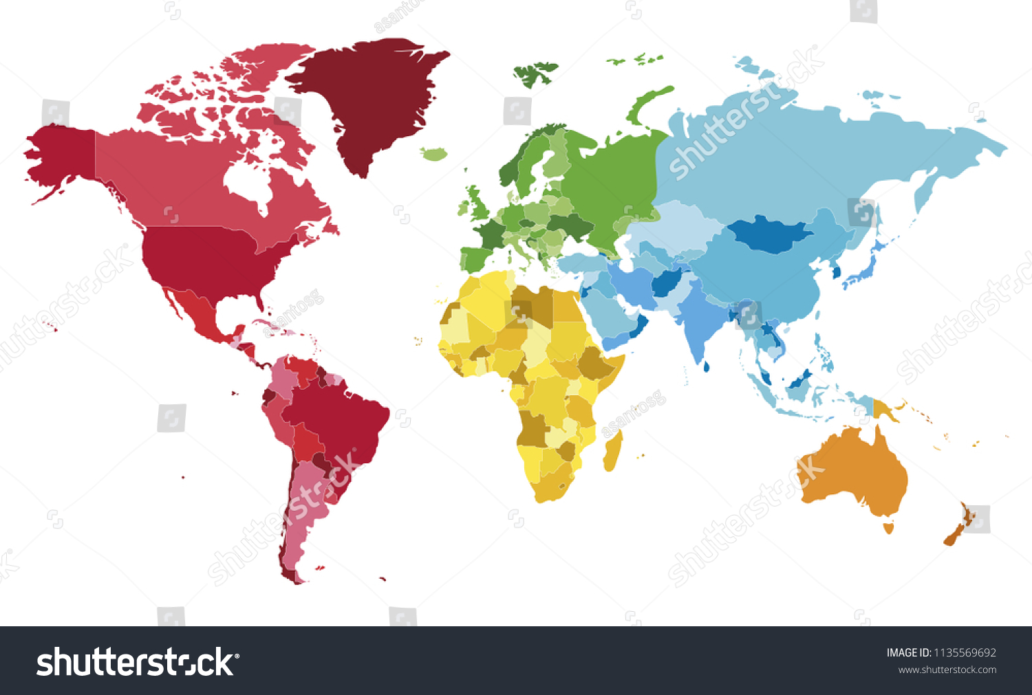 Political Blank World Map Vector Illustration Stock Vector