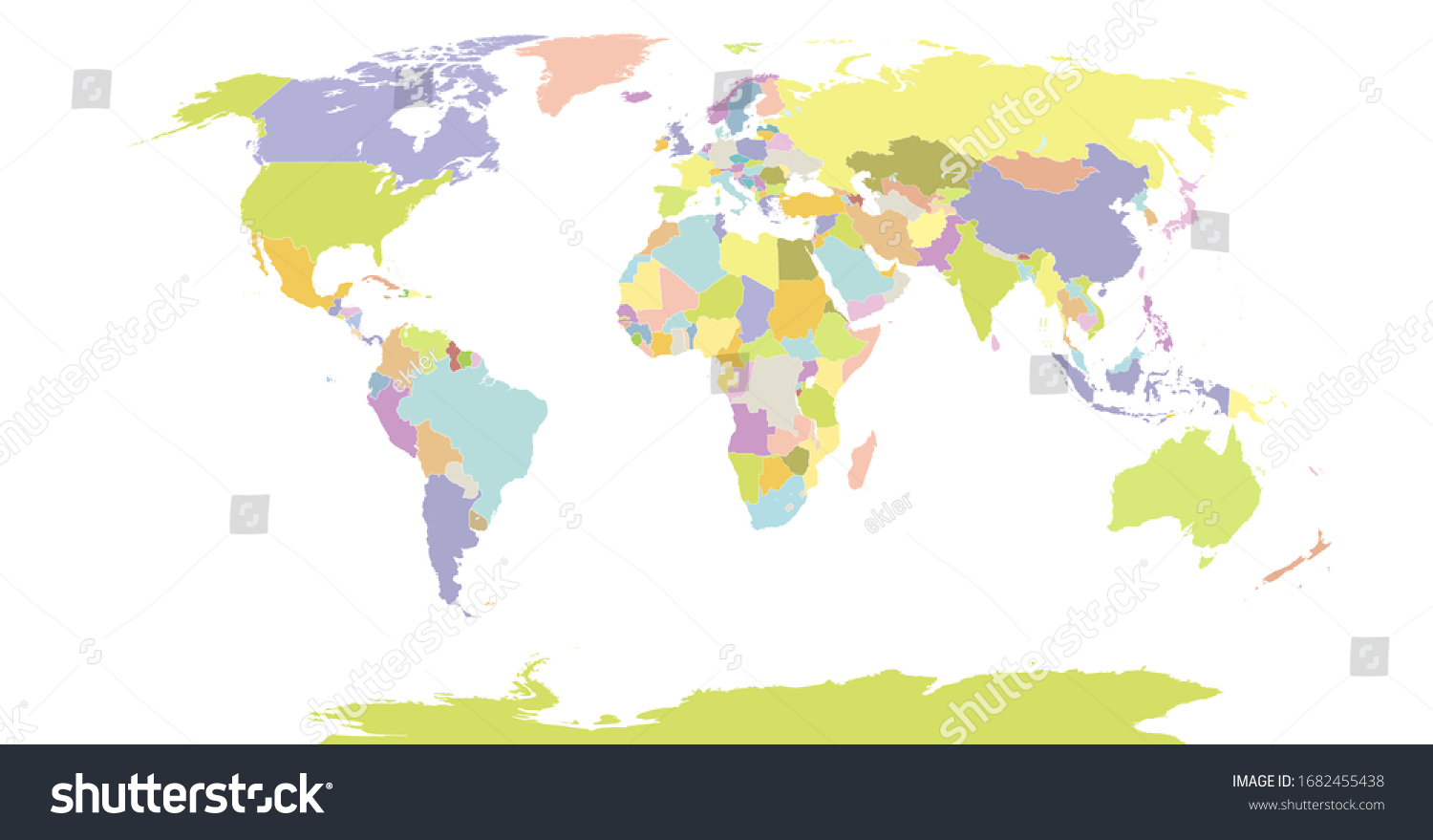 Political Detail World Map Separated Country Stock Vector (Royalty Free ...