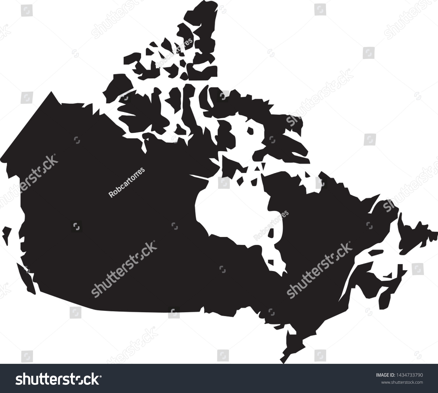 Political Map Canada America Stock Vector (Royalty Free) 1434733790