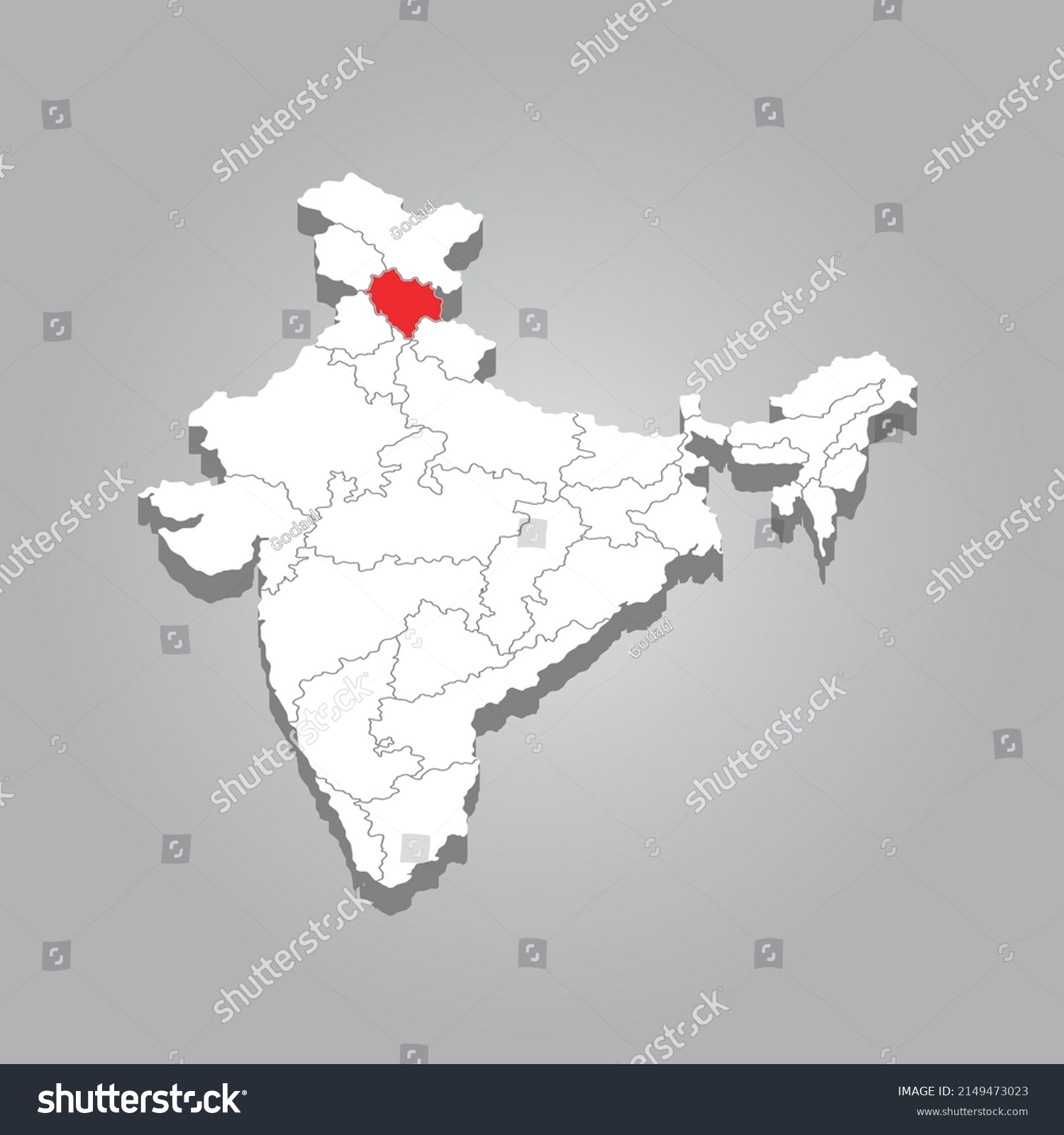 Political Map India 3d Map India Stock Vector (Royalty Free) 2149473023 ...