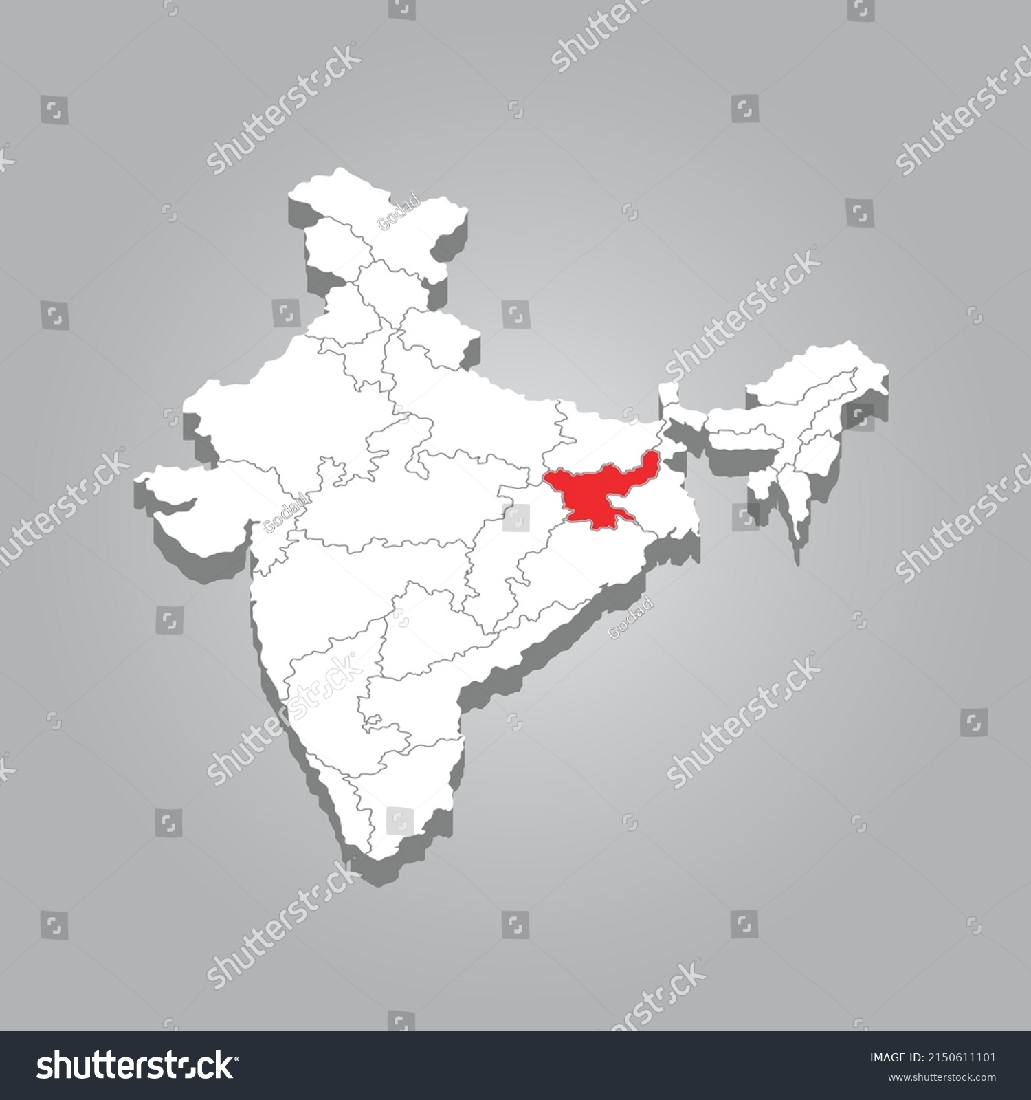 Political Map India 3d Map India Stock Vector (royalty Free) 2150611101 