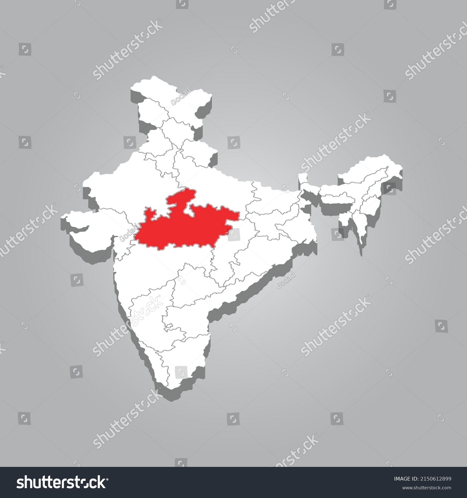 Political Map India 3d Map India Stock Vector (Royalty Free) 2150612899 ...