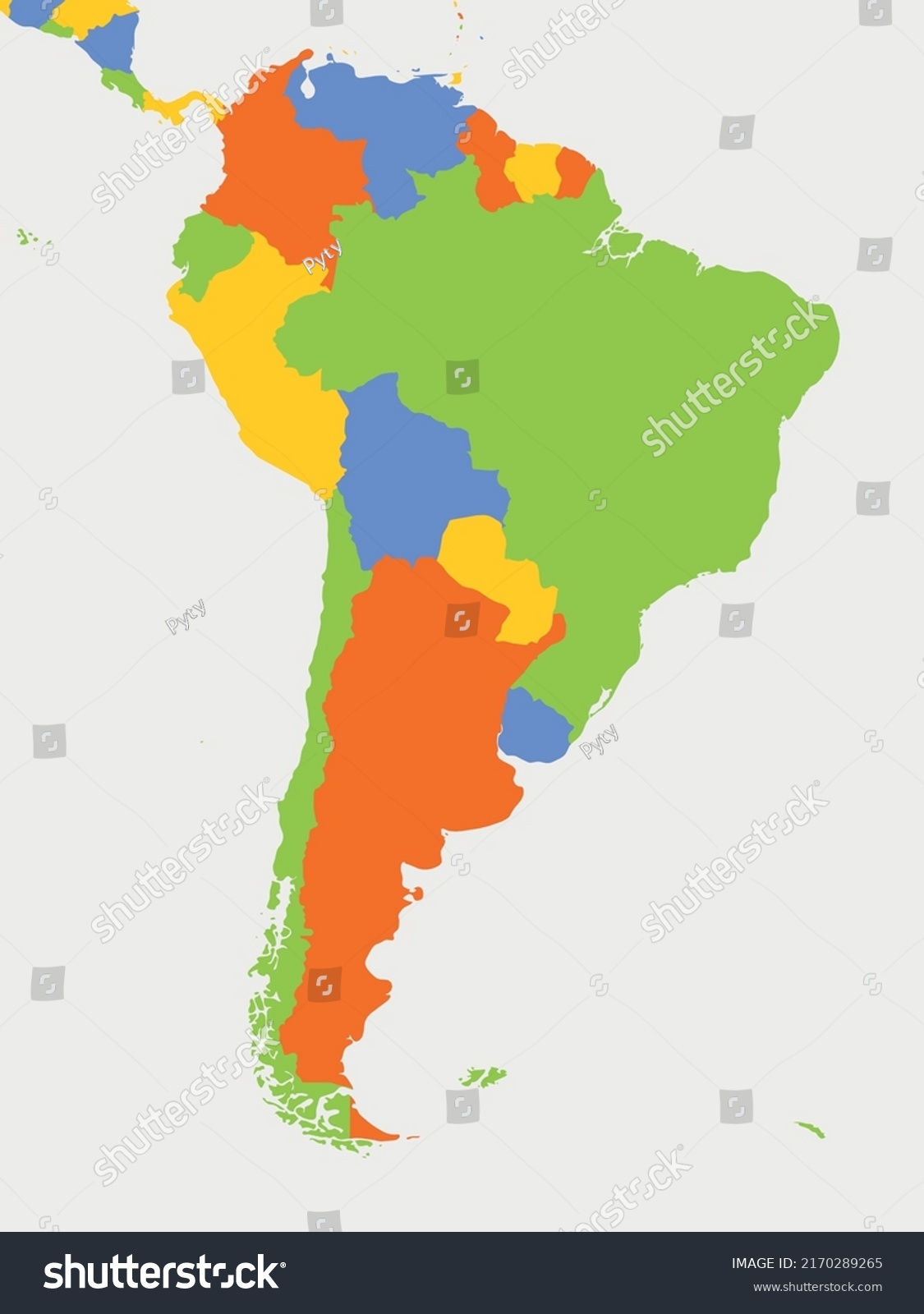 Political Map South America Stock Vector Royalty Free 2170289265 Stock Vector Political Map Of South America 2170289265