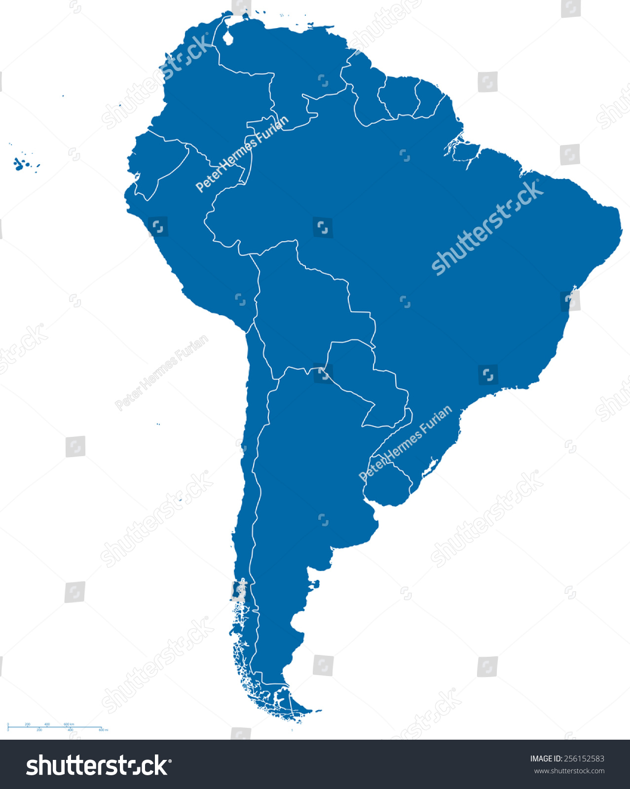 Political Map South America All Countries Stock Vector Royalty Free 256152583 4804