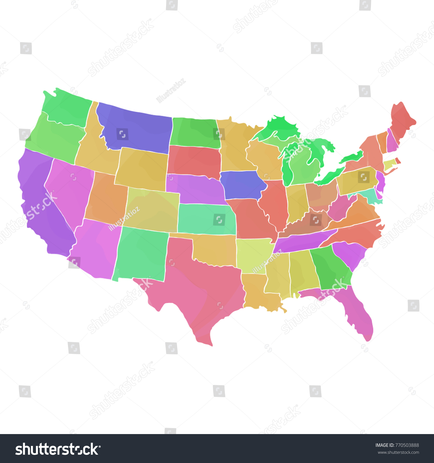 Political Map United States Vector Illustration Stock Vector (Royalty ...