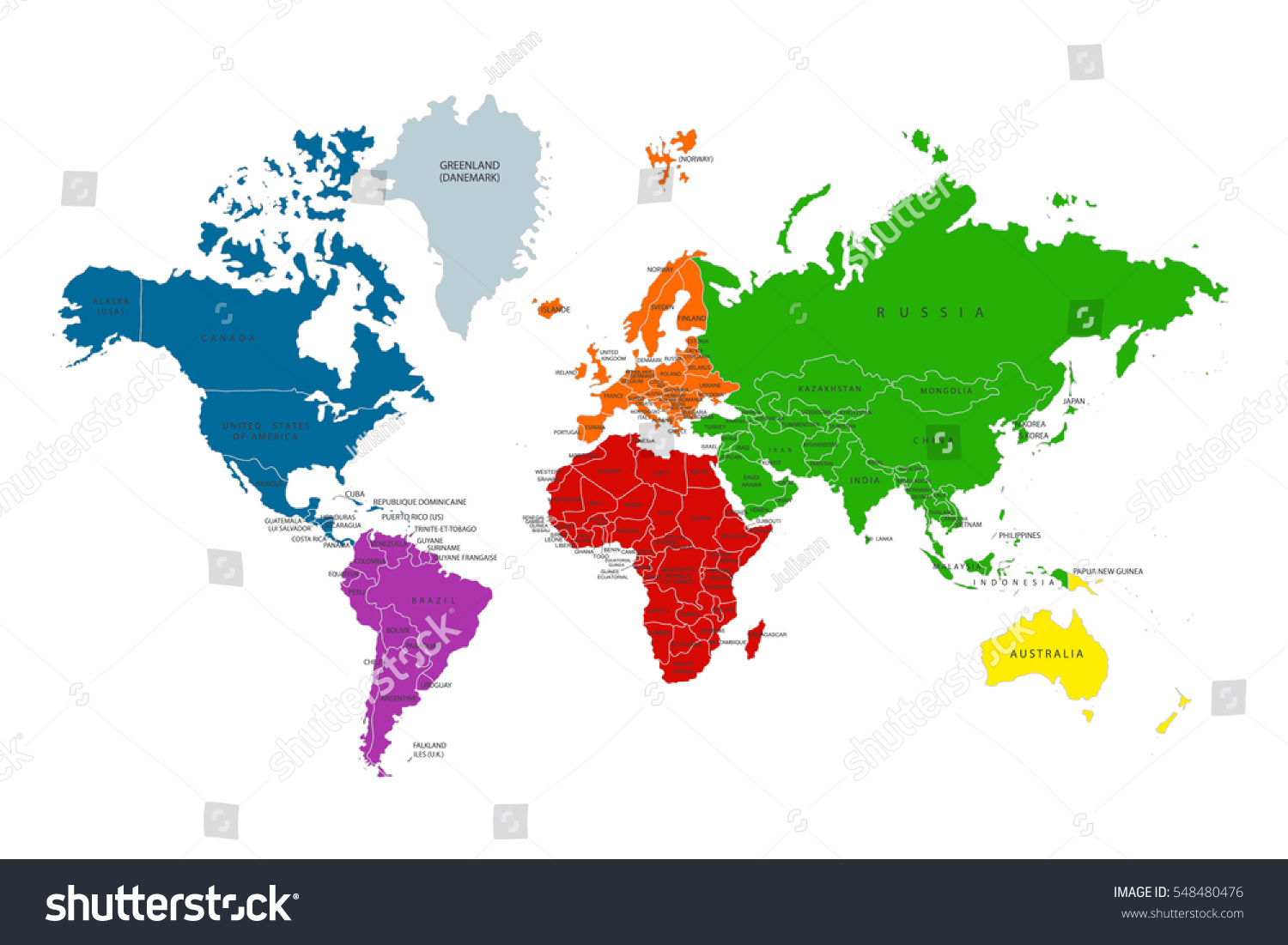 Colorful World Map With Names Of All Countries Stock - vrogue.co