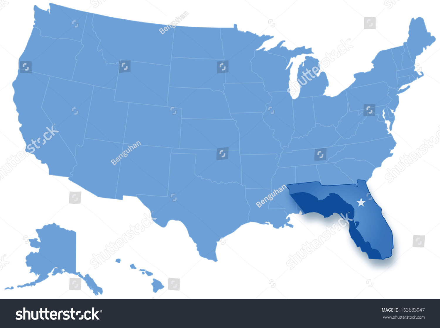 Political Map United States All States Stock Vector Royalty Free