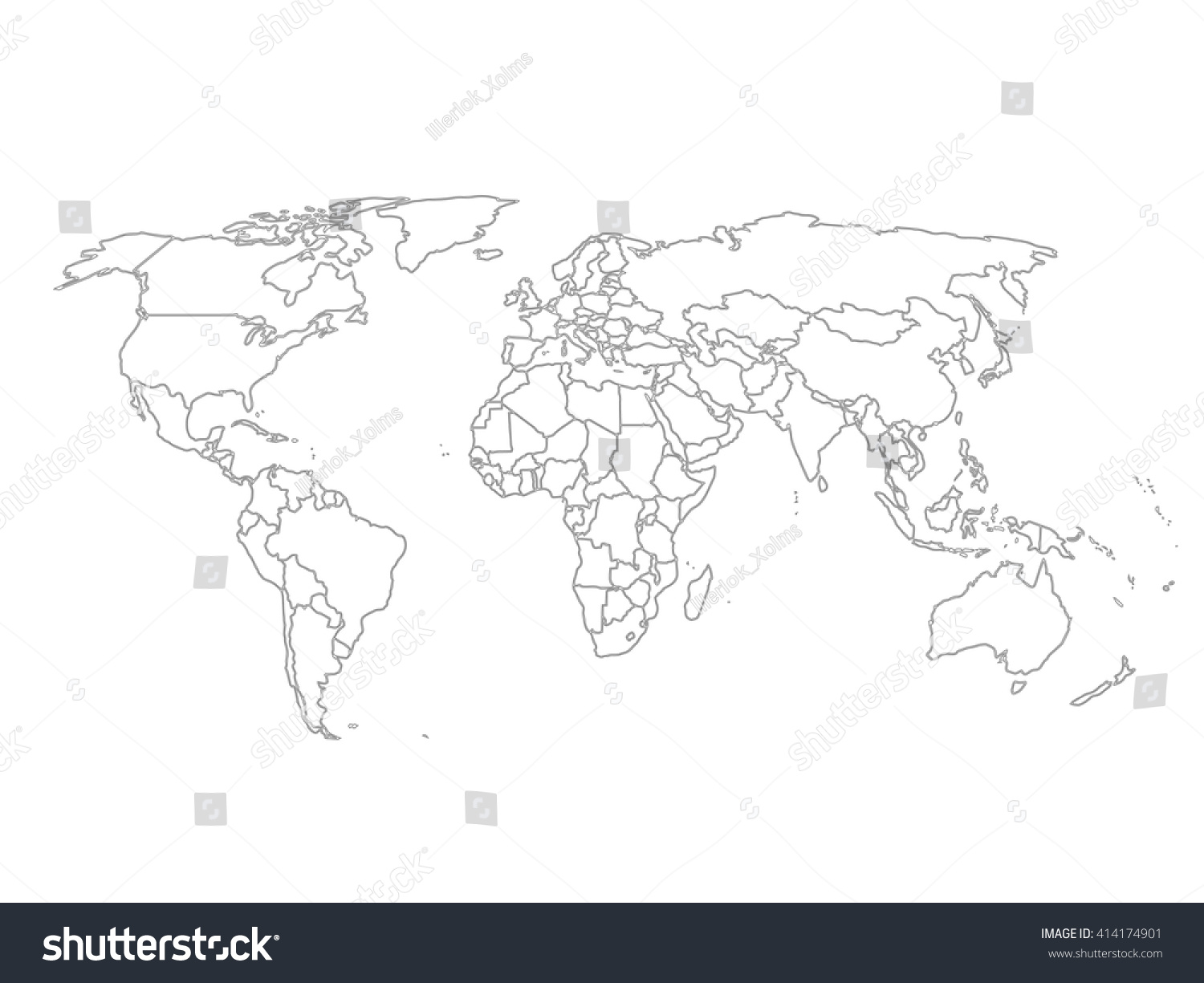 Political World Map Stock Vector (Royalty Free) 414174901 | Shutterstock