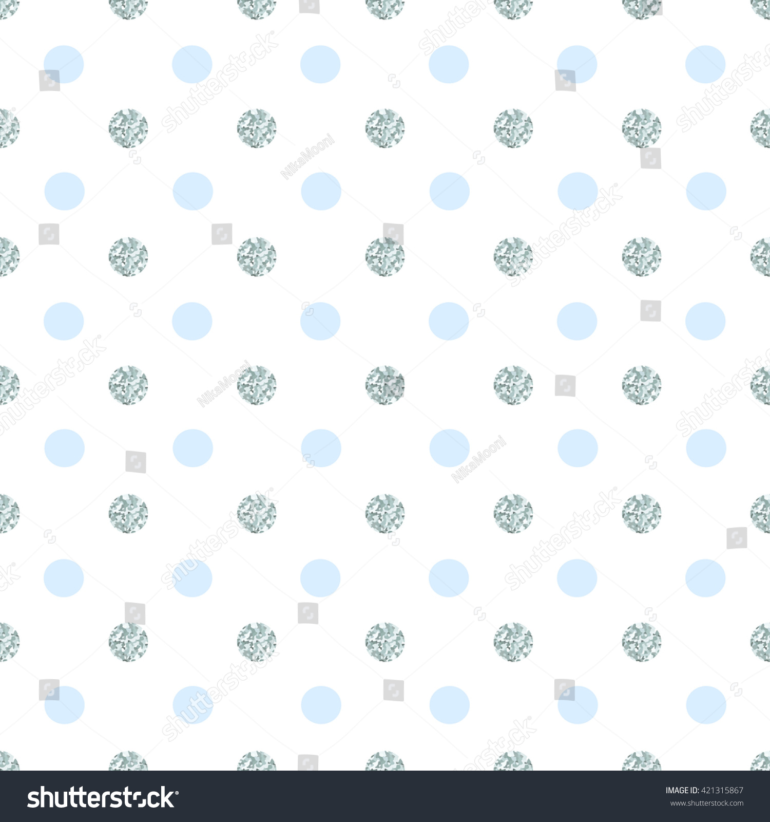 Polka Dot Seamless Pattern Silver Glitter Stock Vector 421315867 ...