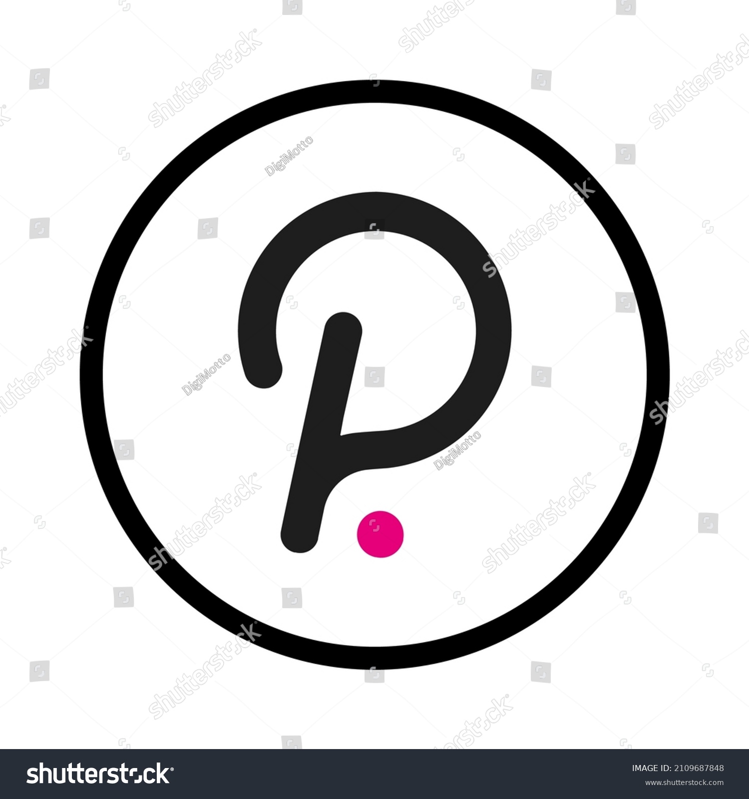 SVG of Polkadot Coin Icon DOT Cryptocurrency logo vector illustration. Best used for T-shirts, mugs, posters, banners, social media and trading websites. svg