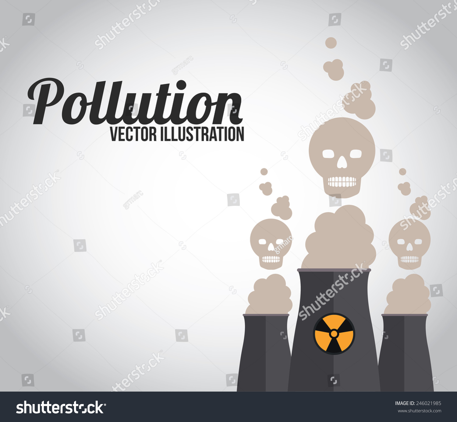 Pollution Design Over White Background Vector Stock Vector (Royalty ...