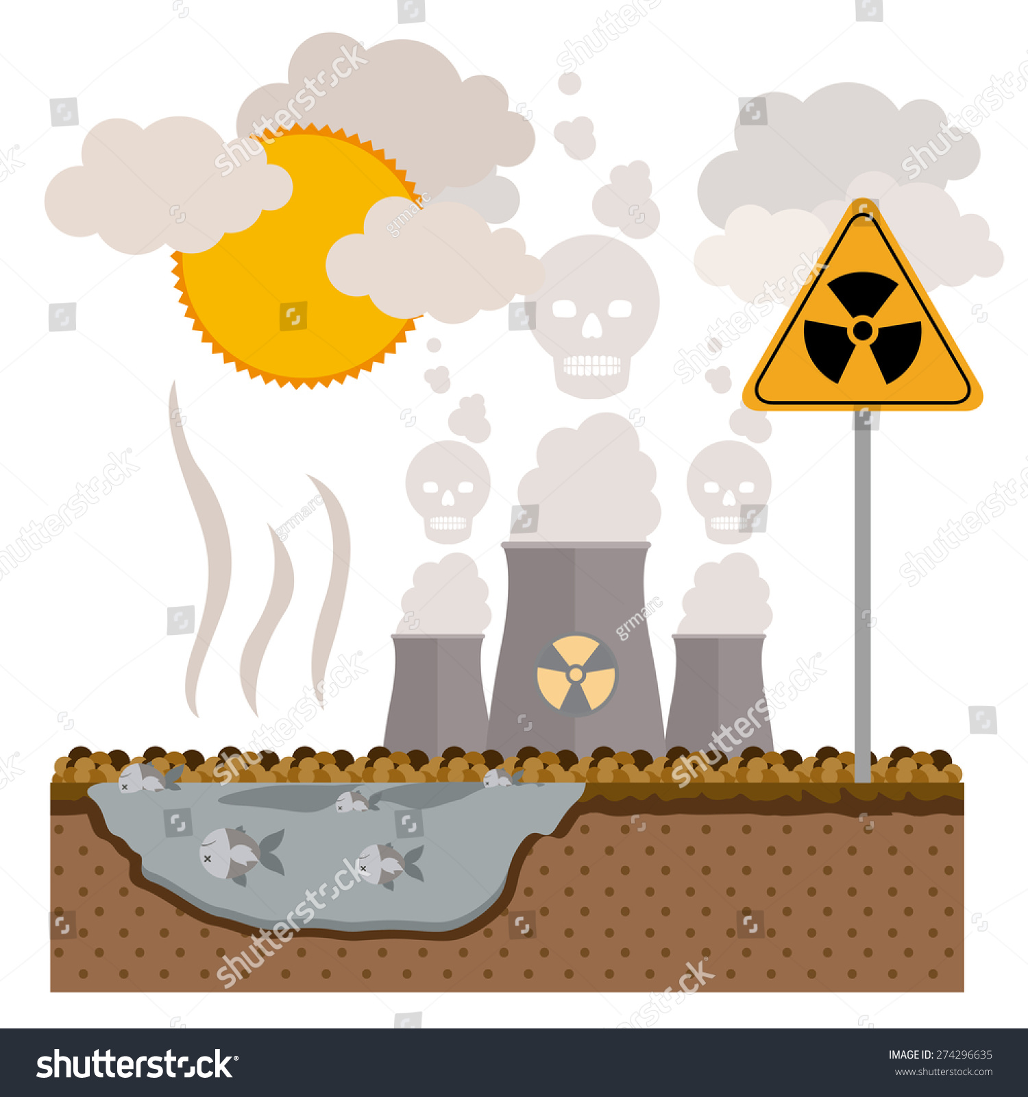 Pollution Design Over White Background Vector Stock Vector (Royalty ...