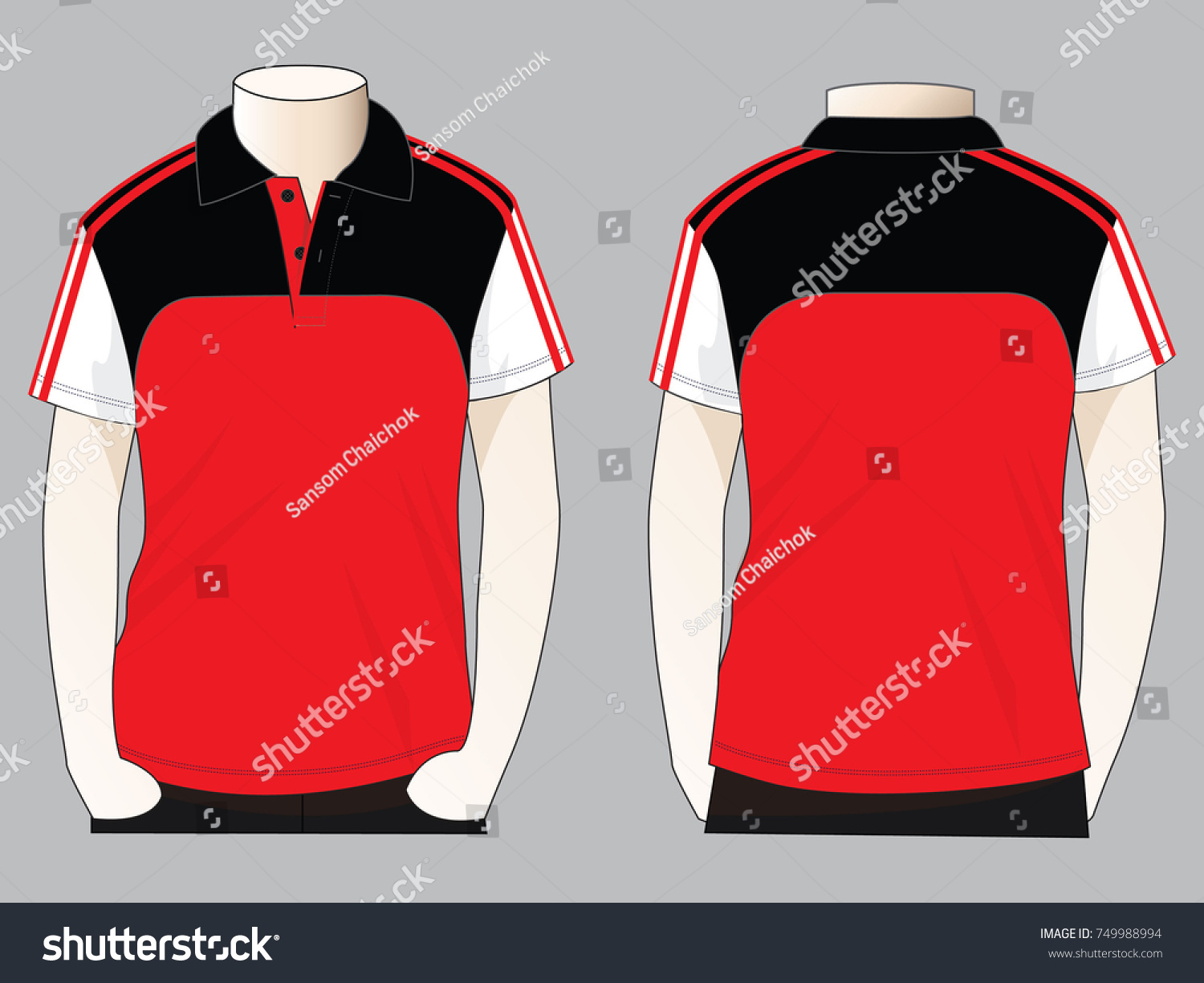 Polo Shirt Design Vector Redblackwhite Colors Stock Vector Royalty Free