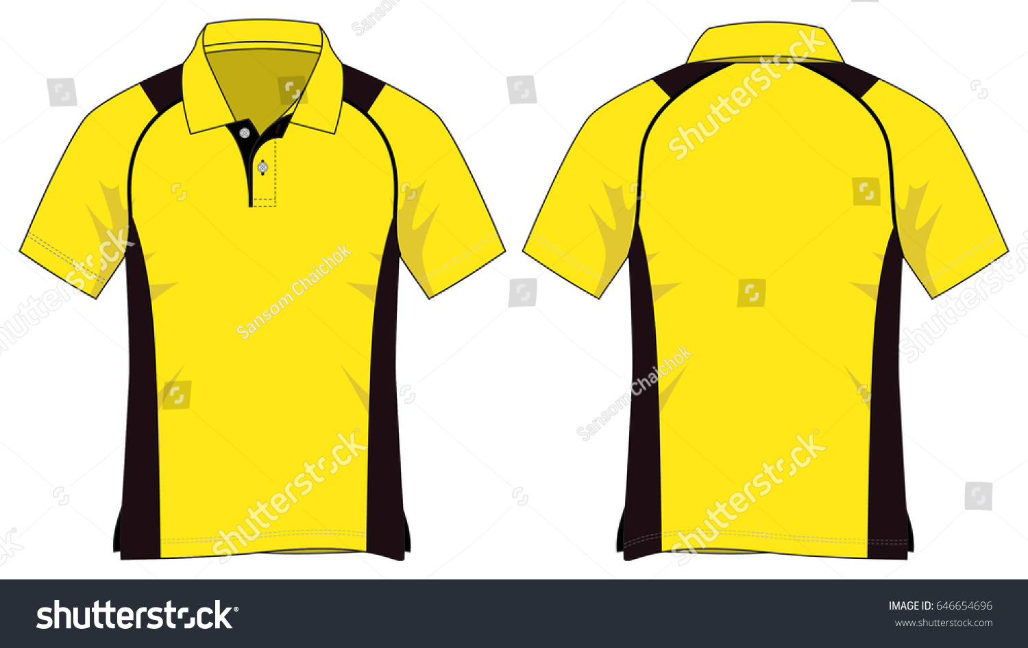 Polo Shirt Design Yellow Black Vector de stock (libre de regalías