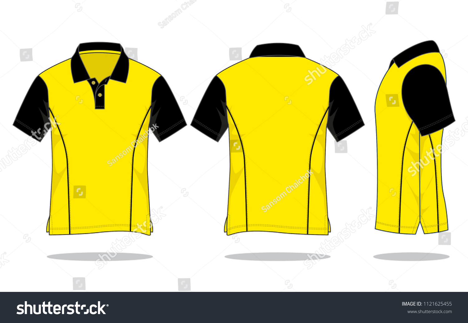 black yellow polo shirt