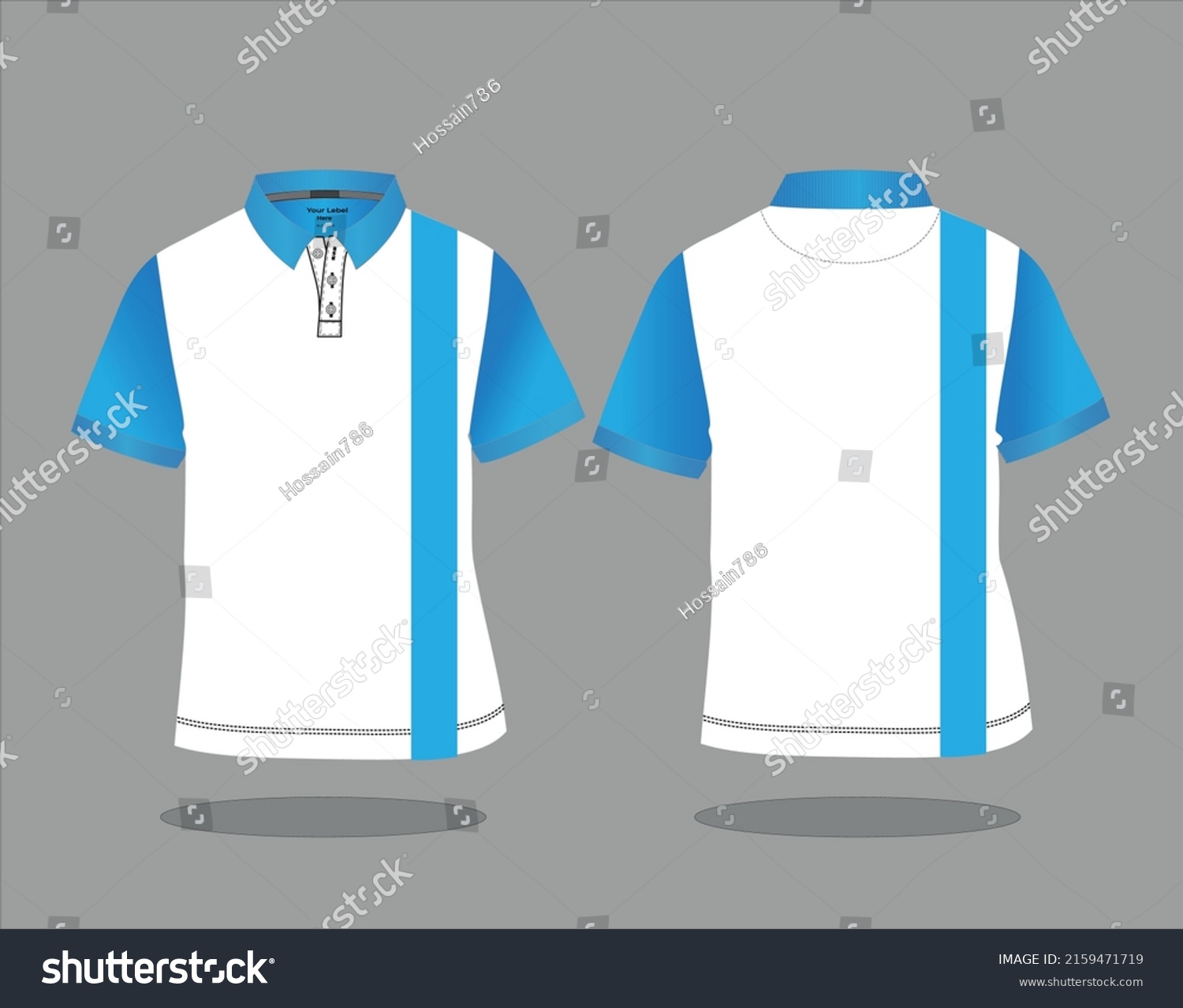 Polo Shirt Fashion Flat Sketch Template Stock Vector (Royalty Free ...