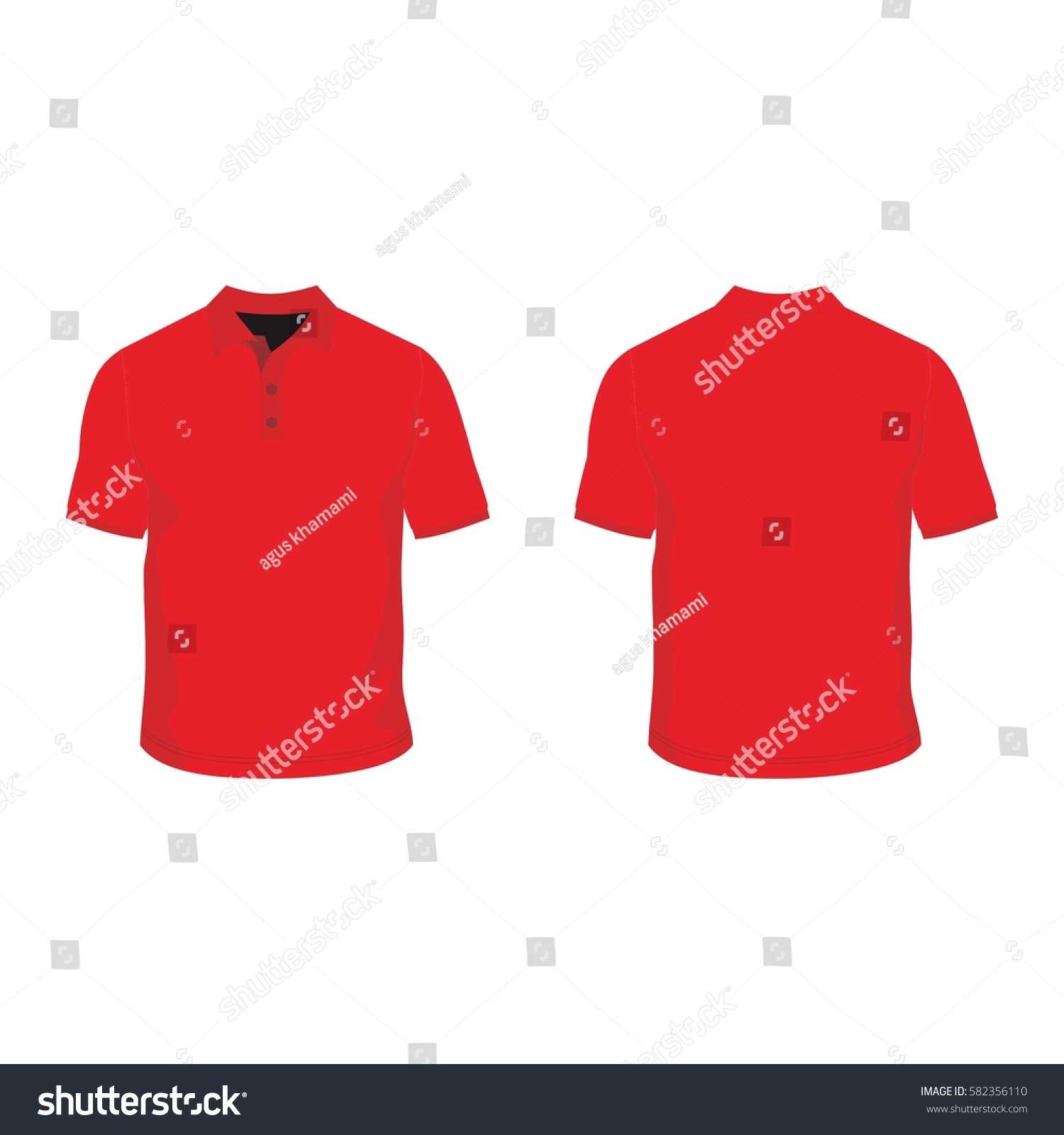 Polo Shirt Template Mock Stock Vector (Royalty Free) 582356110