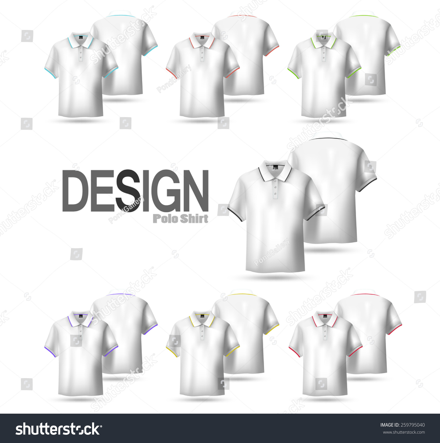 Poloshirts Design Templatefront Back Views Vector Stock Vector (Royalty ...