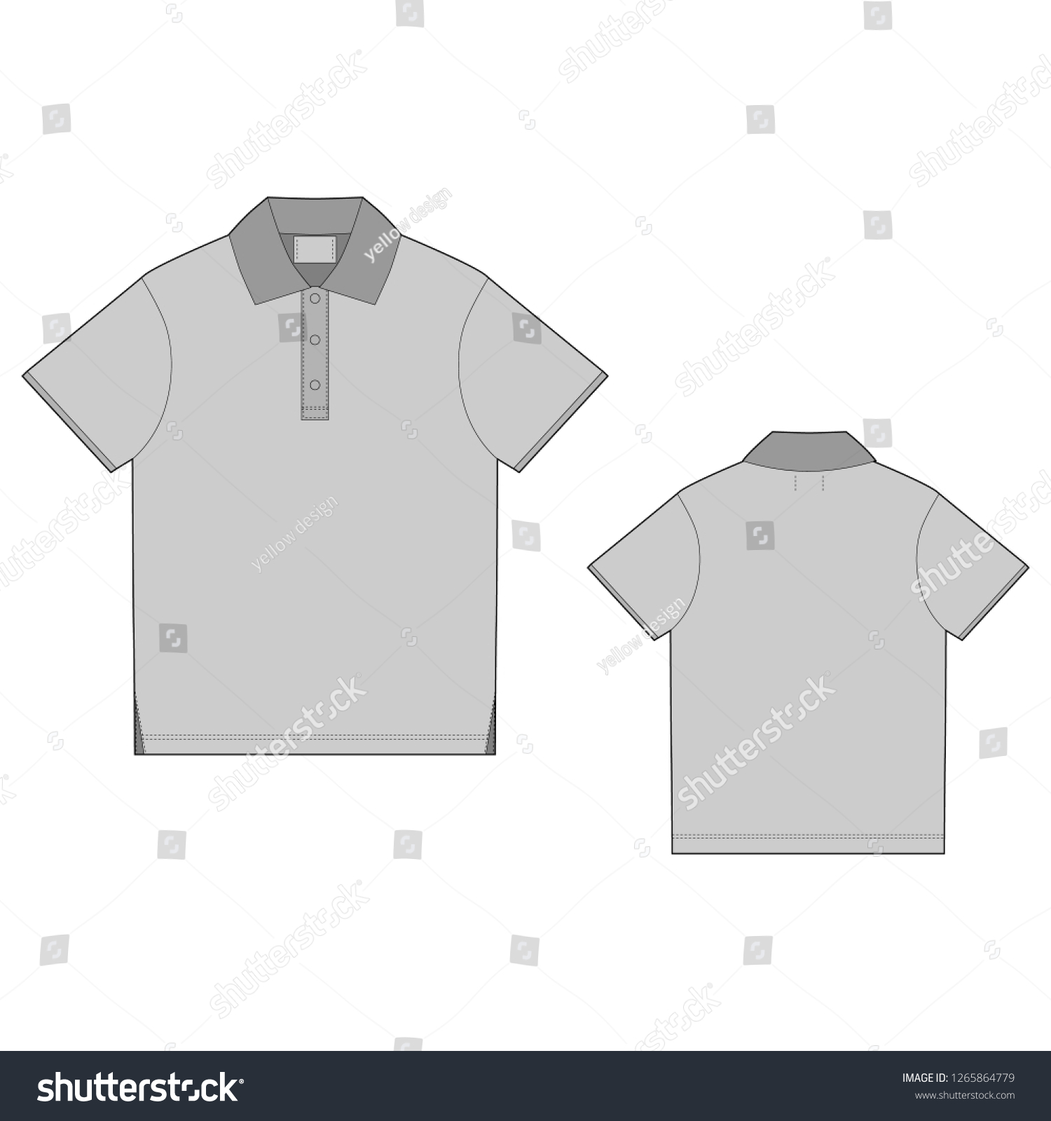 Polo Tshirt Design Template Front Back Stock Vector Royalty Free 1265864779 Shutterstock 8375