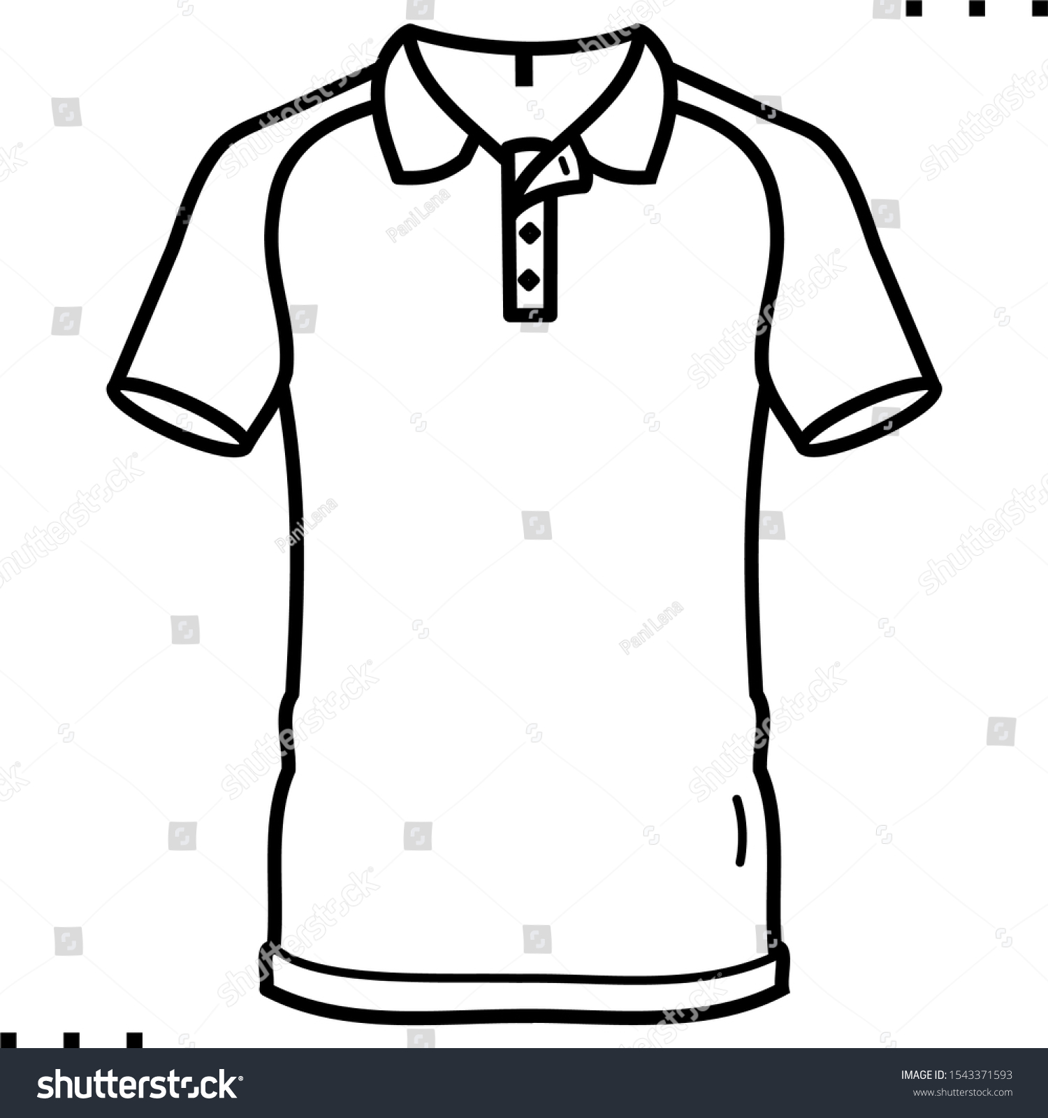 Polo Tshirt Line Art Icon Black Stock Vector Royalty Free