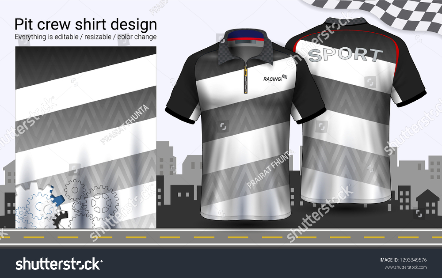 Download Polo Tshirt Zipper Racing Uniforms Mockup Stock Vector Royalty Free 1293349576