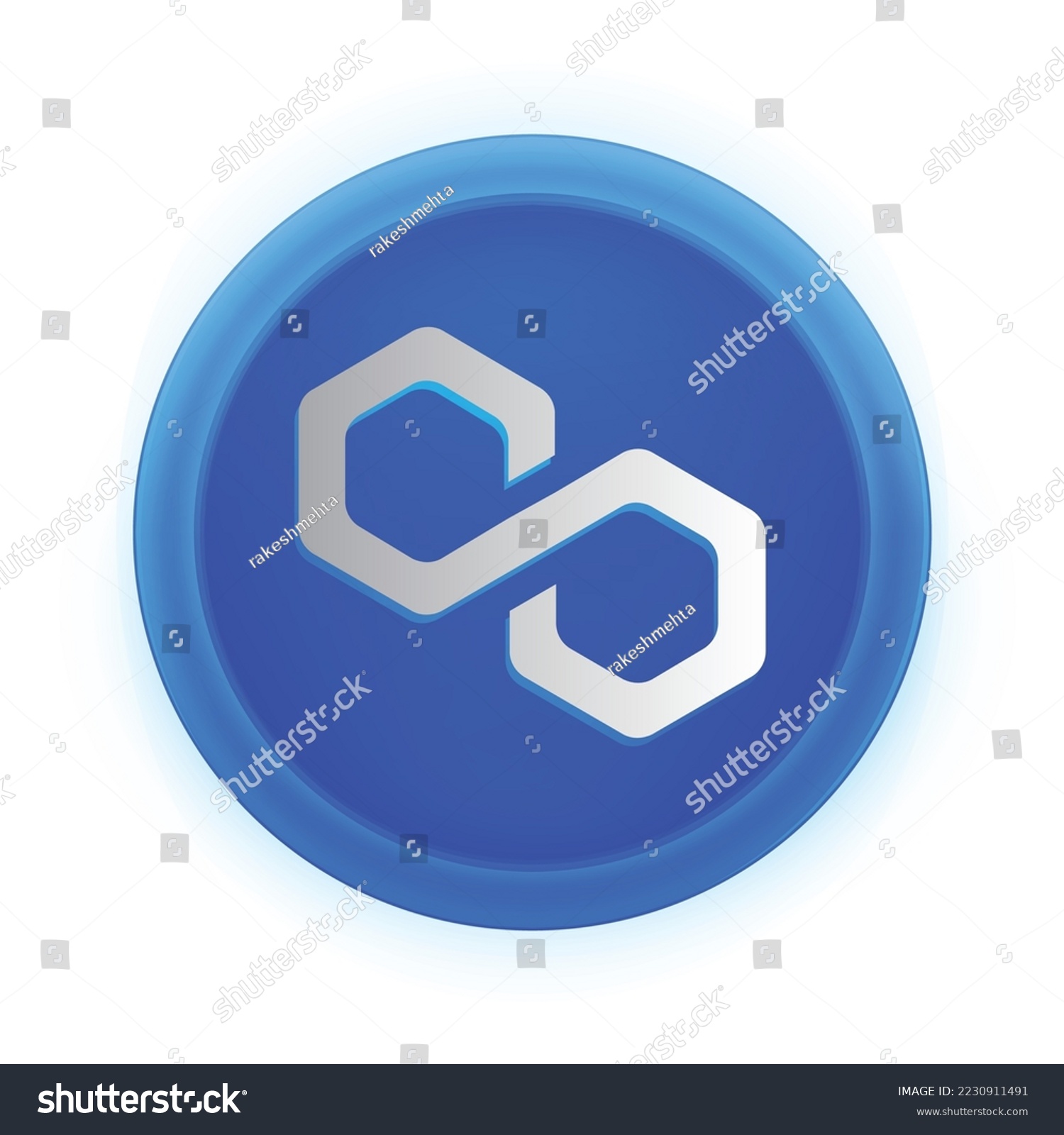 SVG of Polygon (MATIC) crypto logo isolated on white background. MATIC Cryptocurrency coin token vector svg