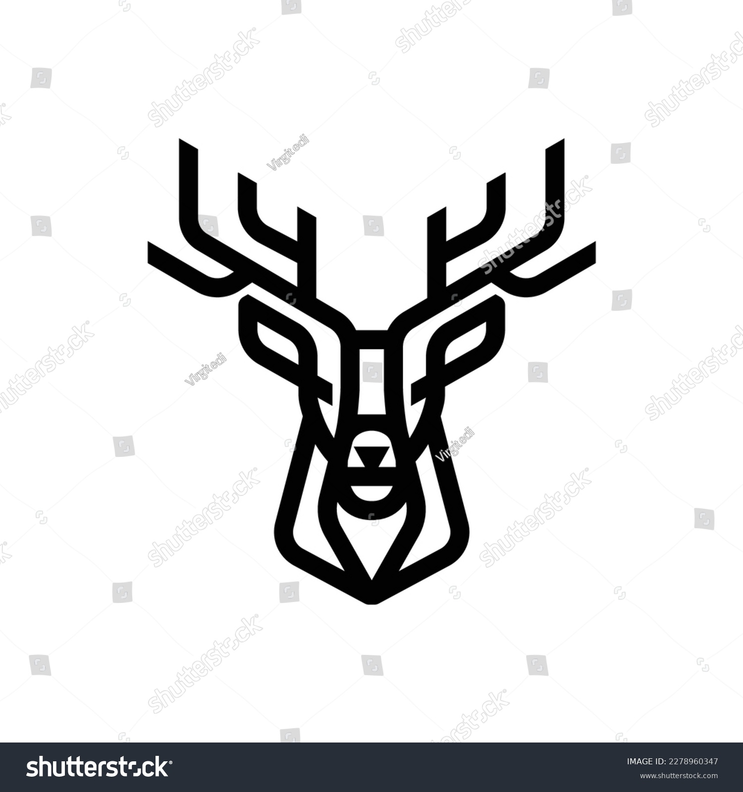 SVG of Polygonal deer head design geometric illlustration svg