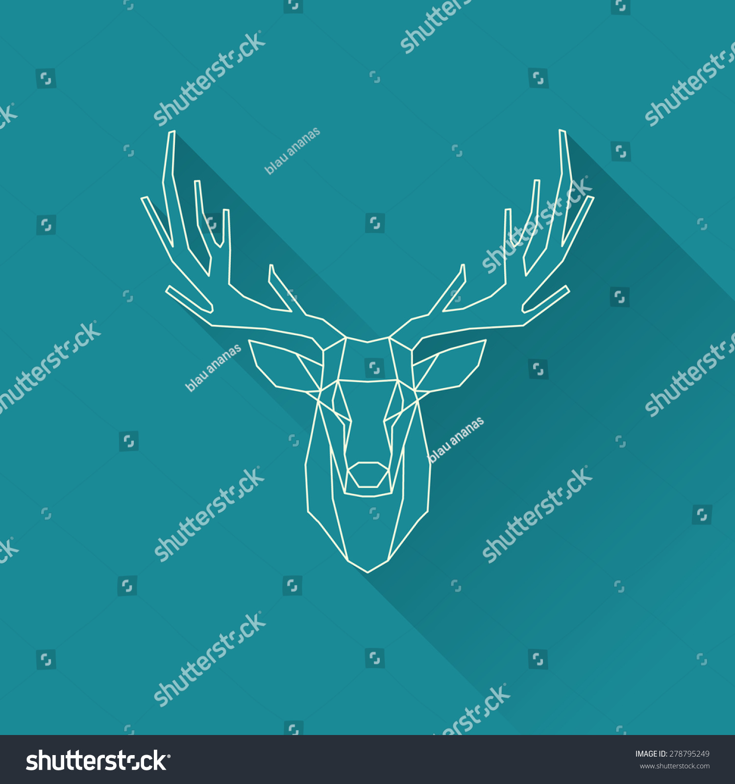 Polygonal Illustration Deer Wire Frame Invert Stock Vector (Royalty ...