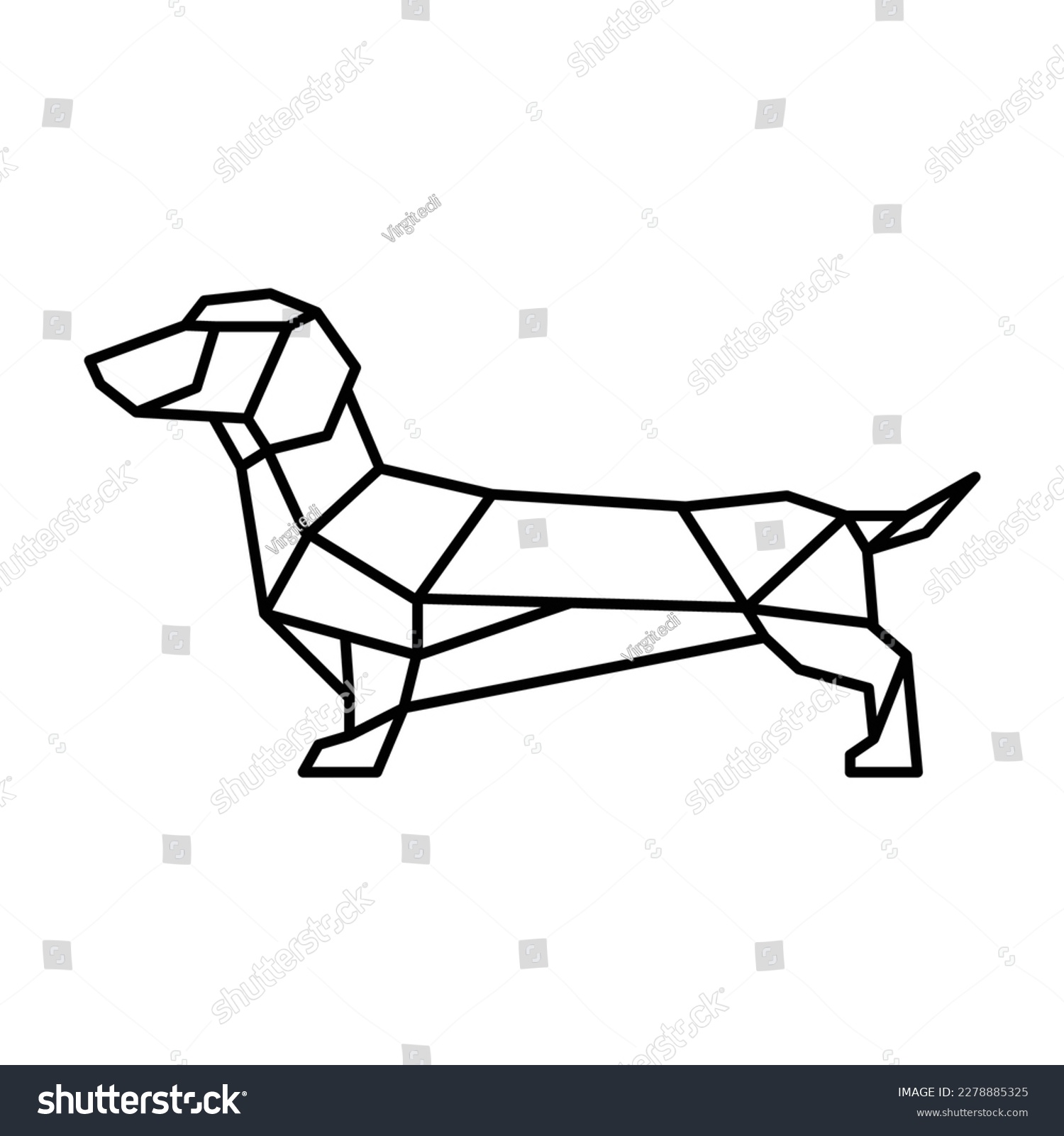 SVG of Polygonal little dog design drawing svg