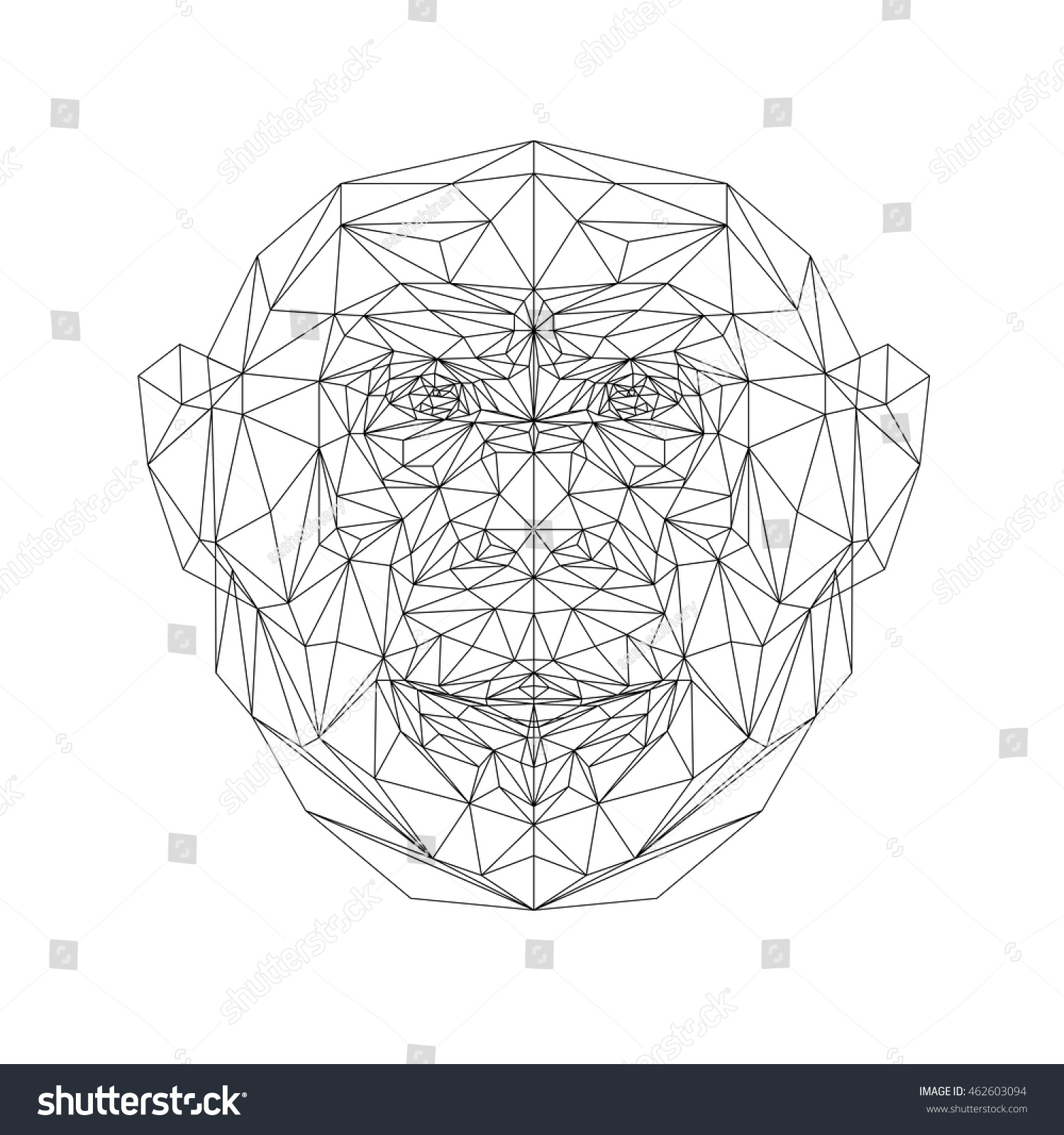 Polygonal Monkey Animal Vector Monkey Illustration Stock Vector ...