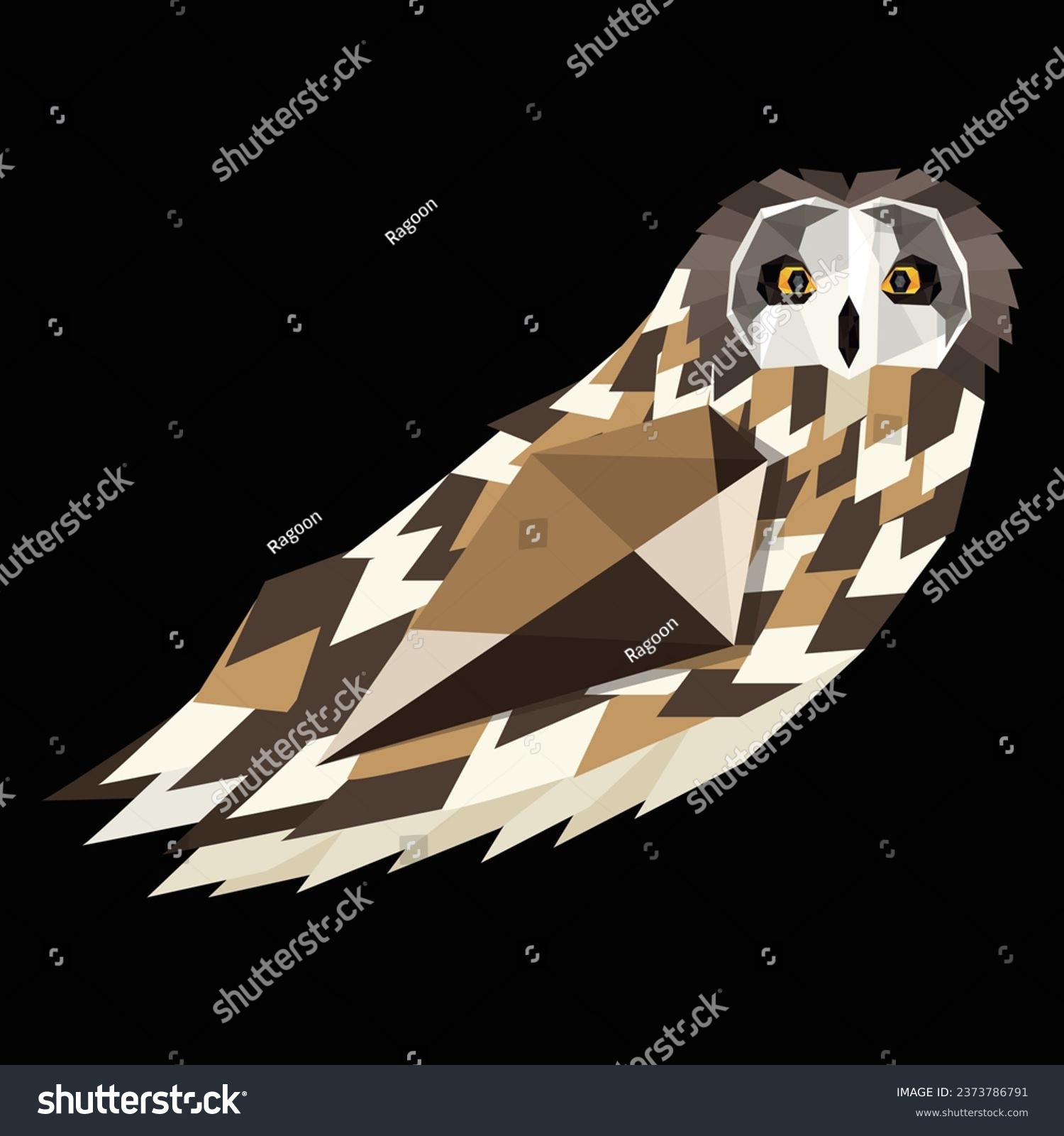 SVG of polygonal owl on dark background vector illustration svg