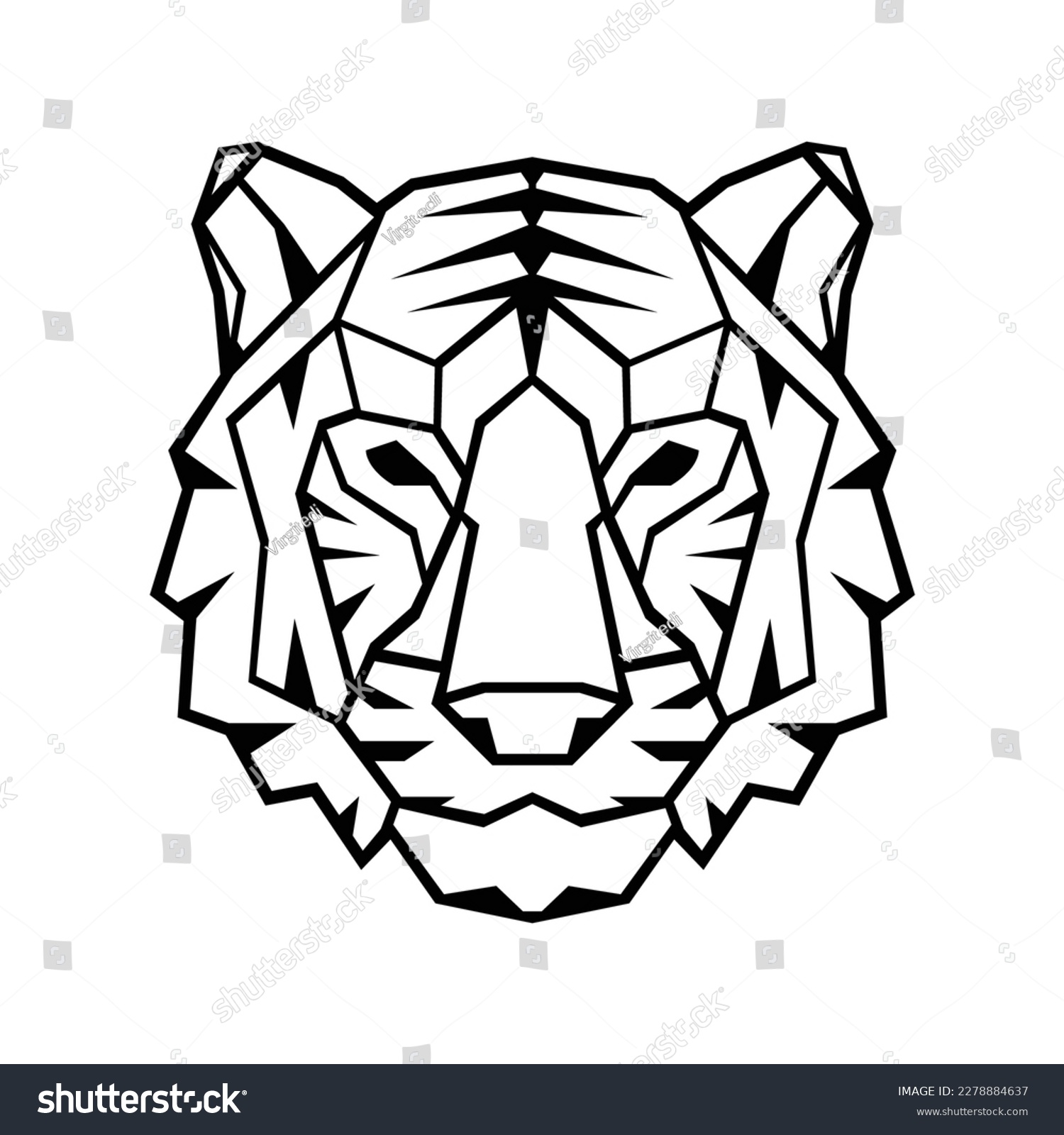 SVG of Polygonal puma face design drawing svg